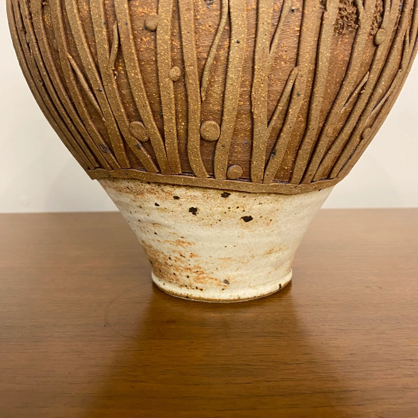Unknown Artist Signed Studio Pottery Ceramic Vase Tall