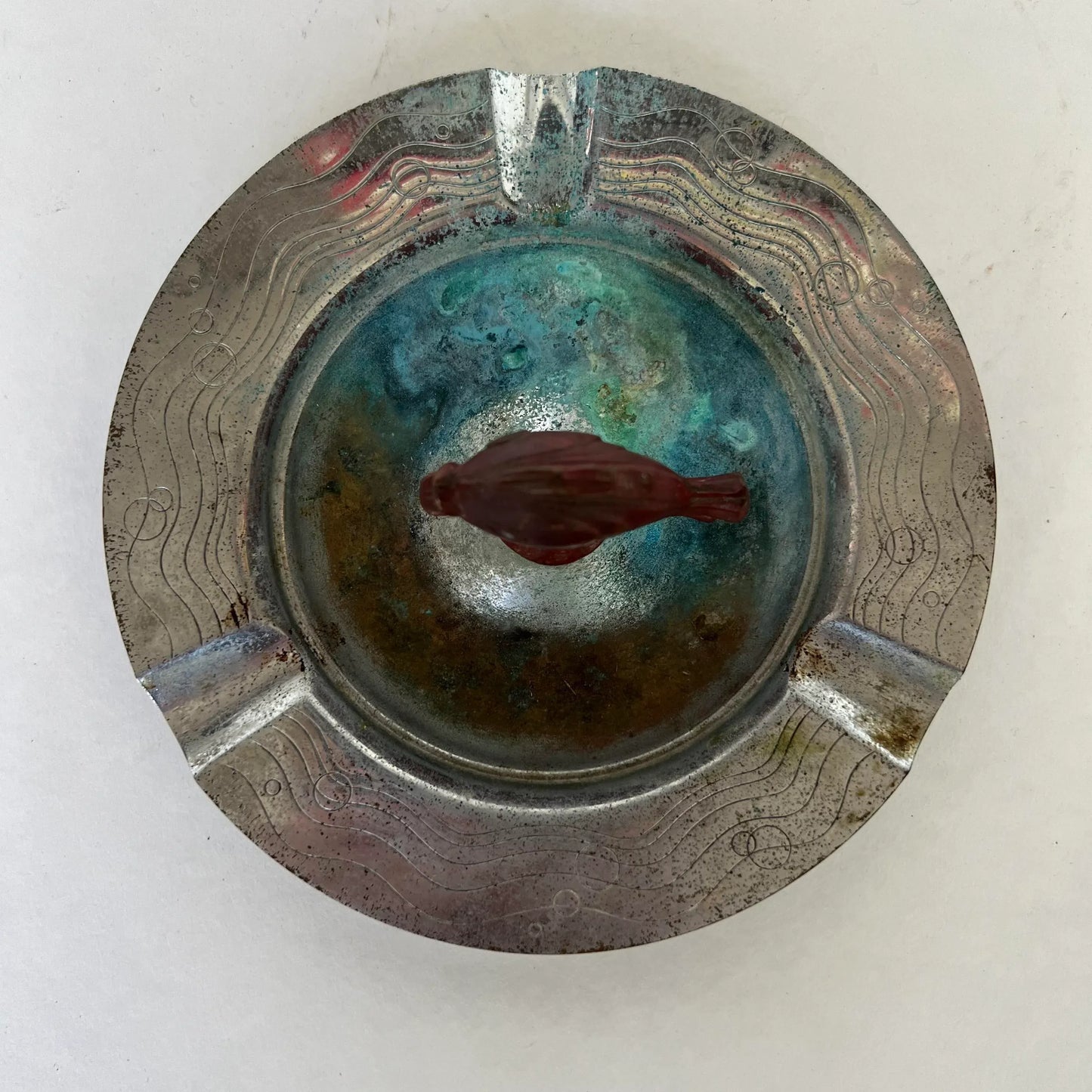 Vintage Chase Co. Chrome Fish Ashtray Ash Tray Art Deco