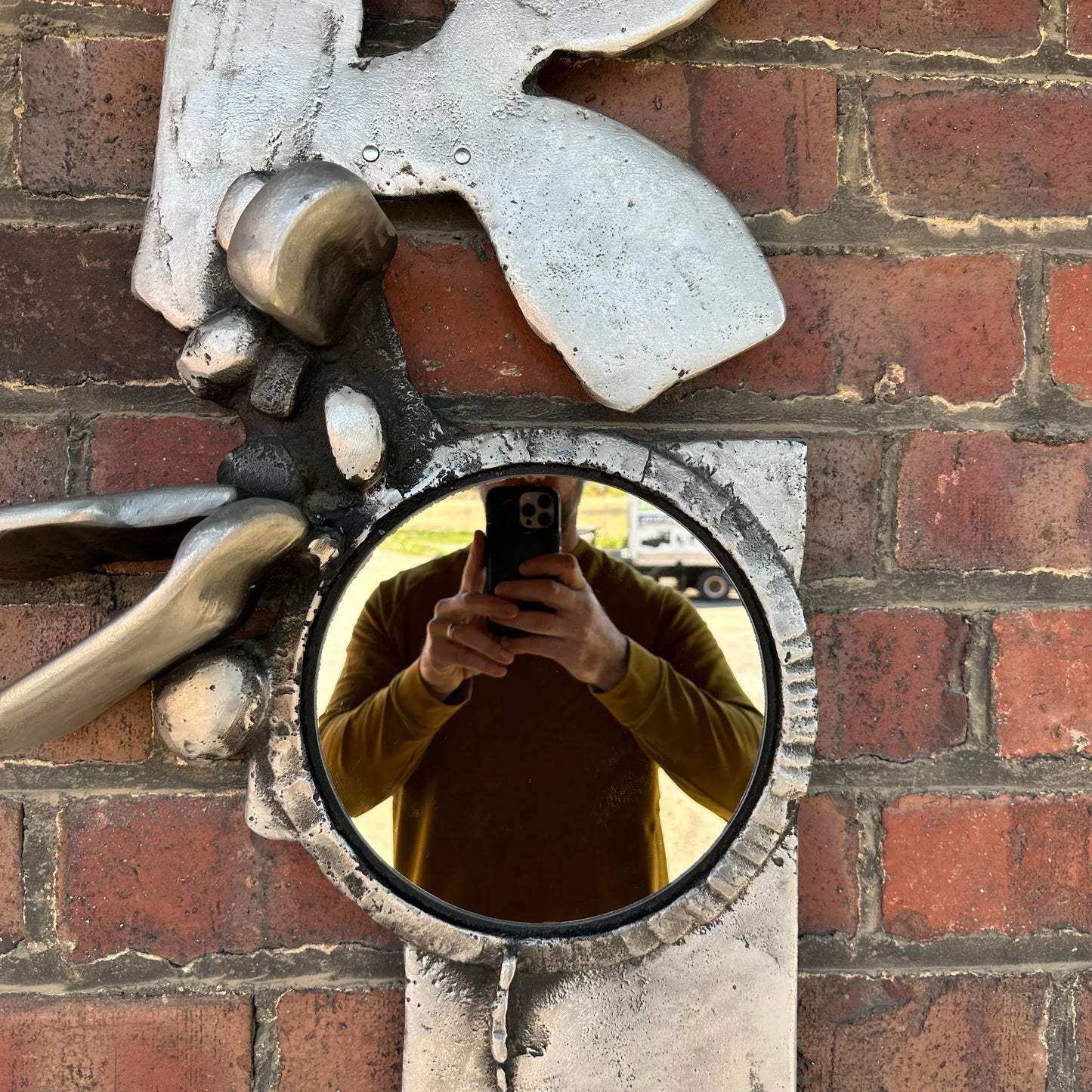 Don Drumm Aluminum Abstract Wall Mirror