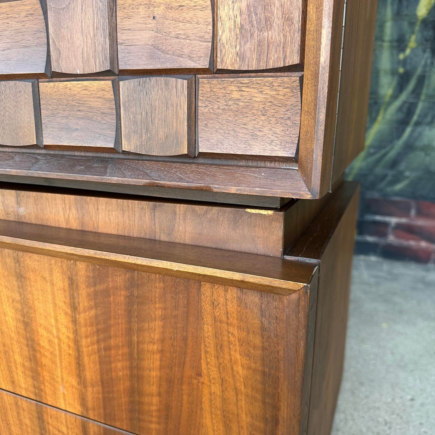 Mid-Century Modern Tobago Canadian Brutalist 2-Piece Tall Wardrobe