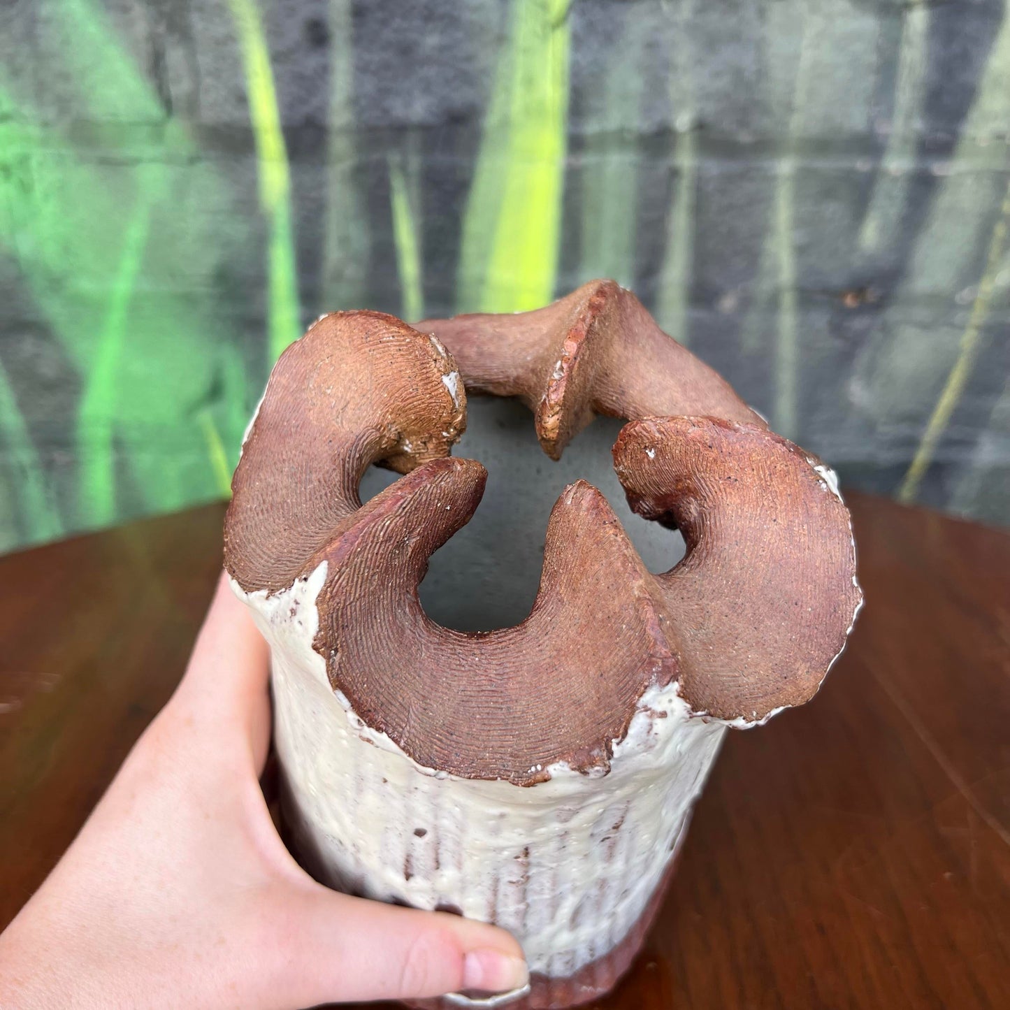 Signed Glazed Stoneware Vessel Vase