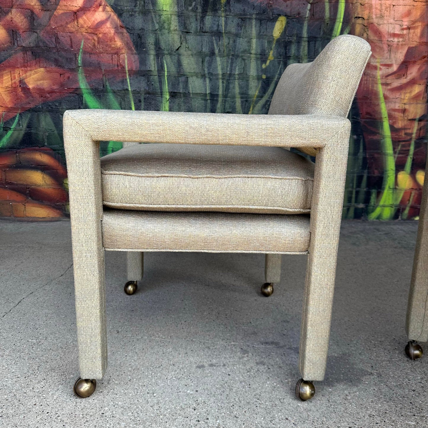 Milo Baughman for Thayer Coggin Set of 4 Chairs on Casters