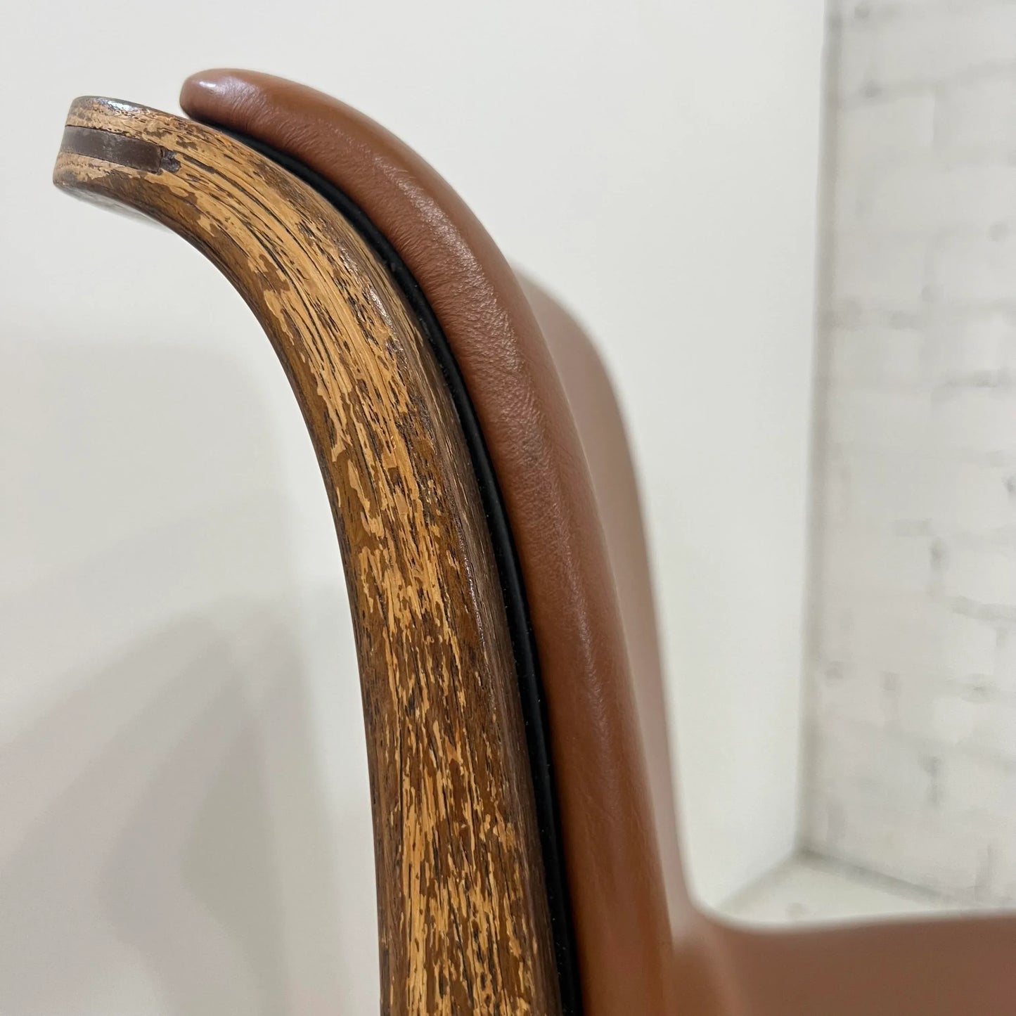 Set of 4 Bill Stephens for Knoll Leather Bentwood Chairs