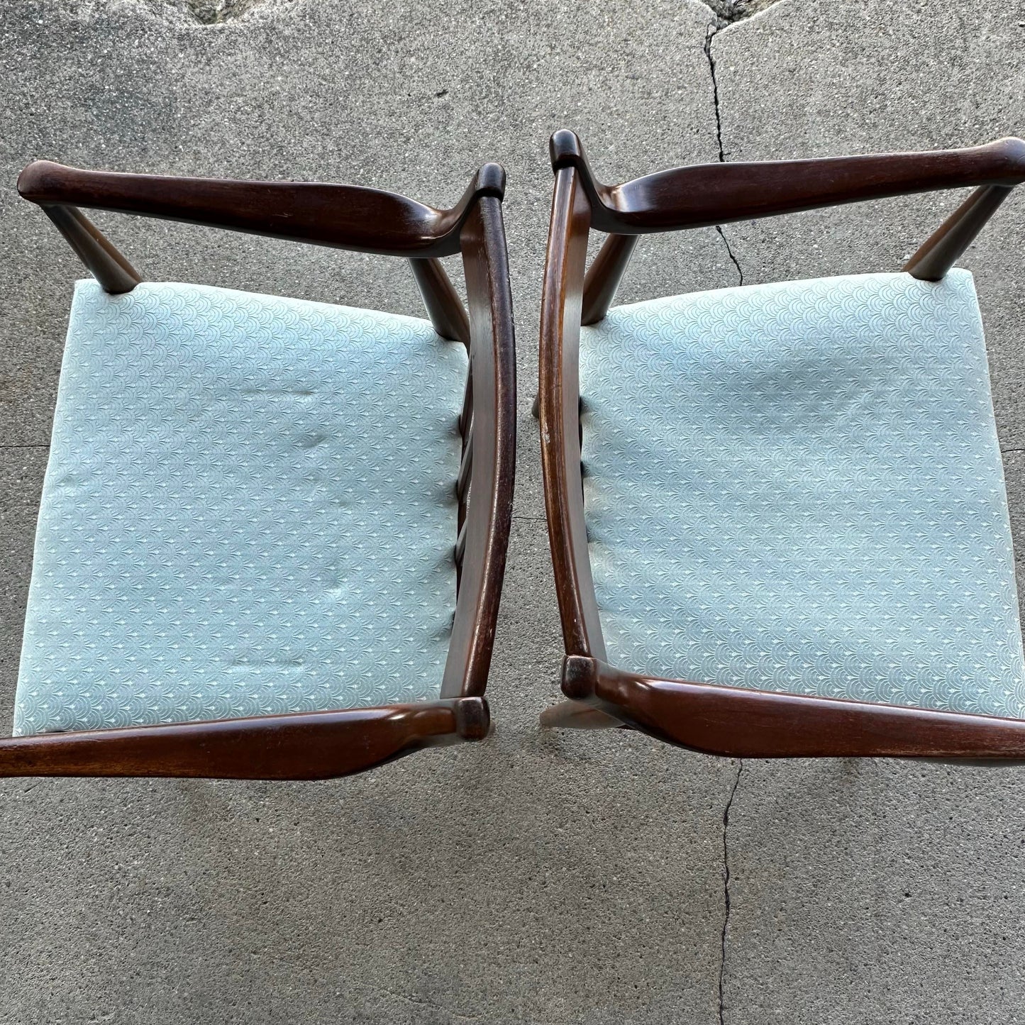 Pair of American Walnut Armchairs by Heritage Henredon