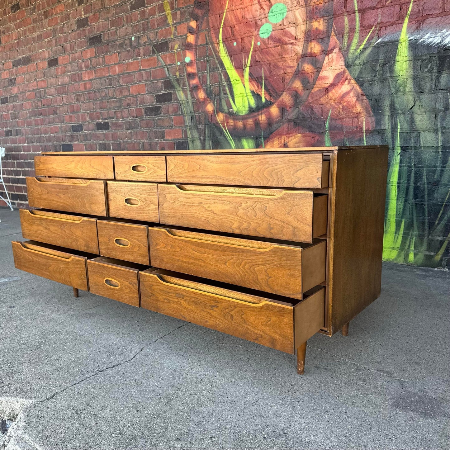 Unique Mid Century Modern Wood Dresser