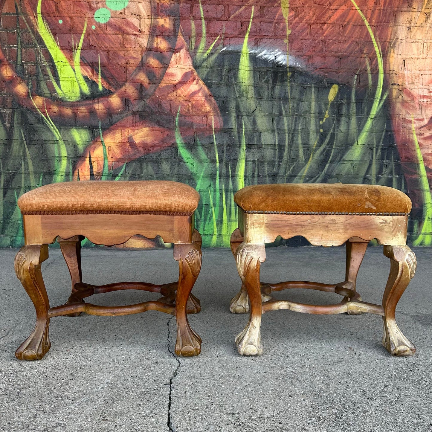 Pair of Saffried Spanish Ottomans