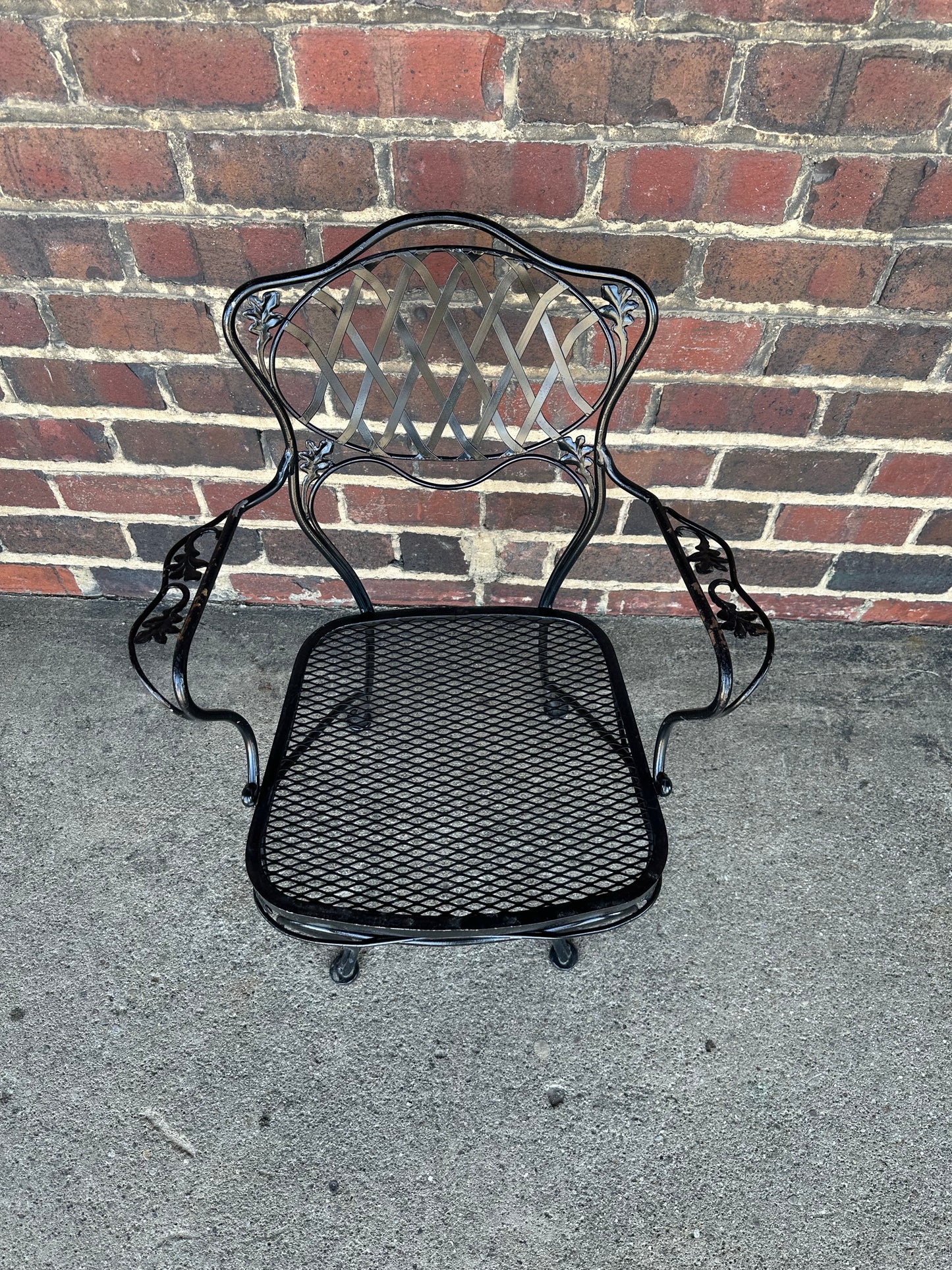 Vintage Woodard New Orleans Pattern Patio Arm Chair, Attributed