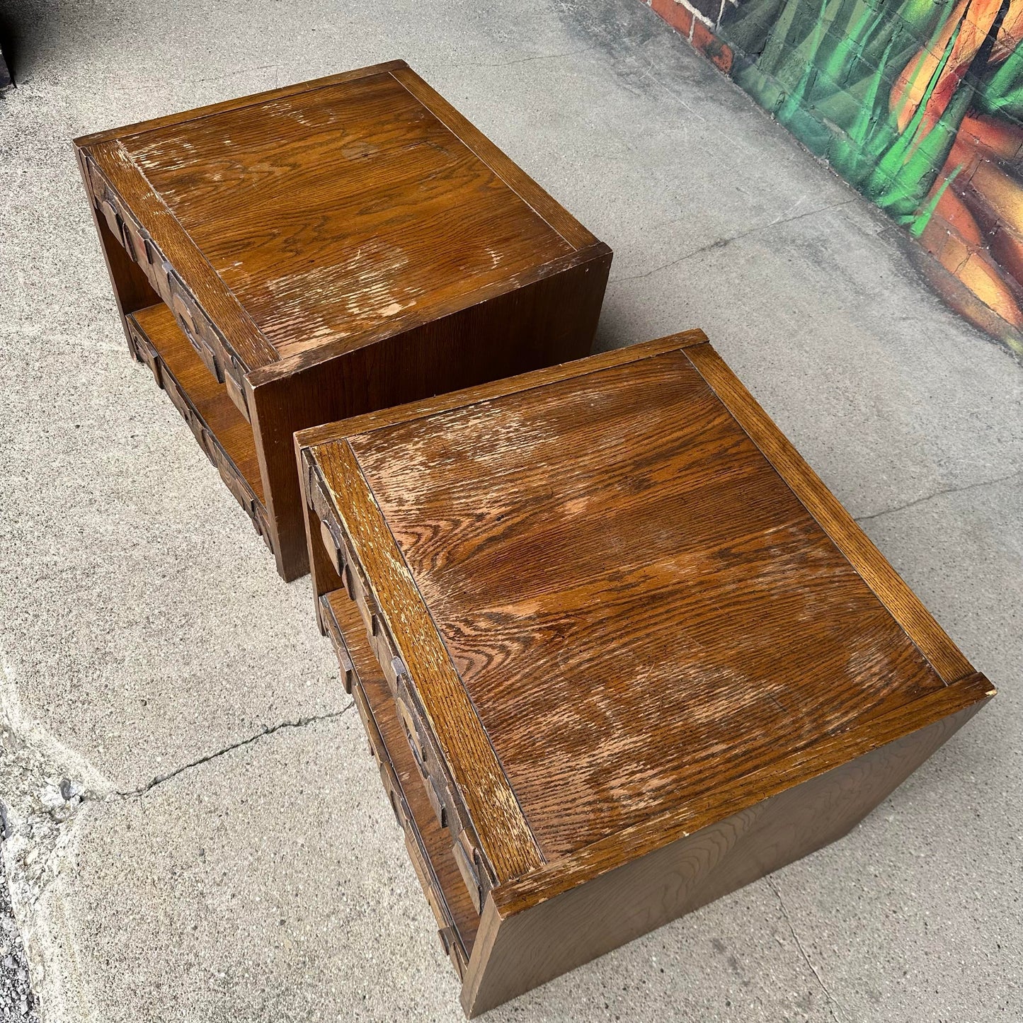 Pair of Lane Brutalist End Tables