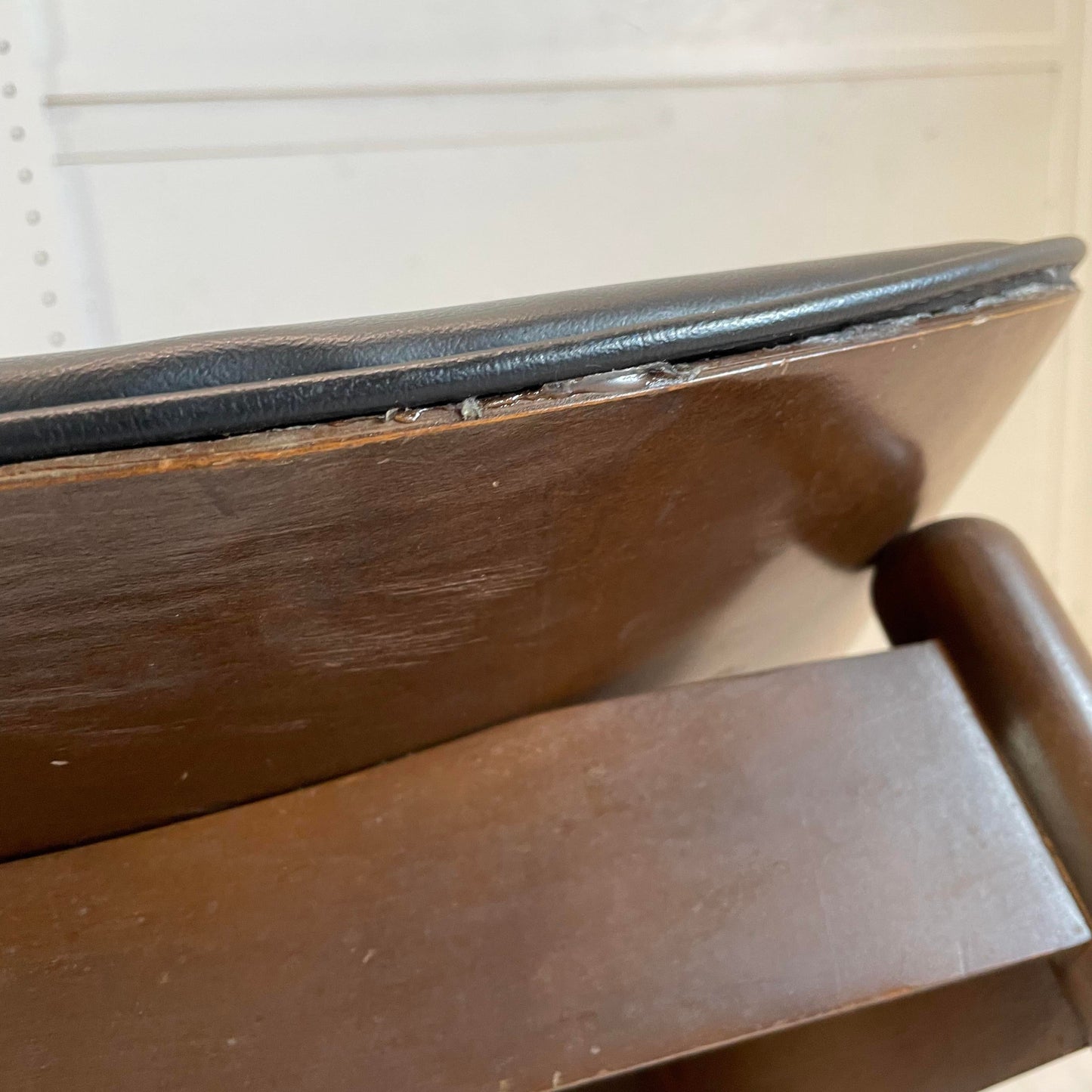 Mid Century Kodawood Rocking Chair in Black Vinyl, Unmarked