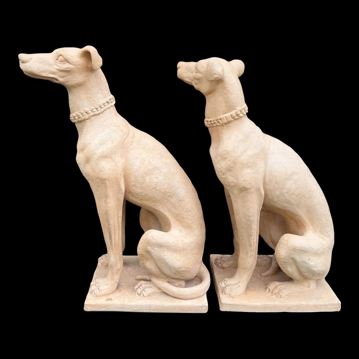 Pair of Italian Terracotta Greyhound Statues