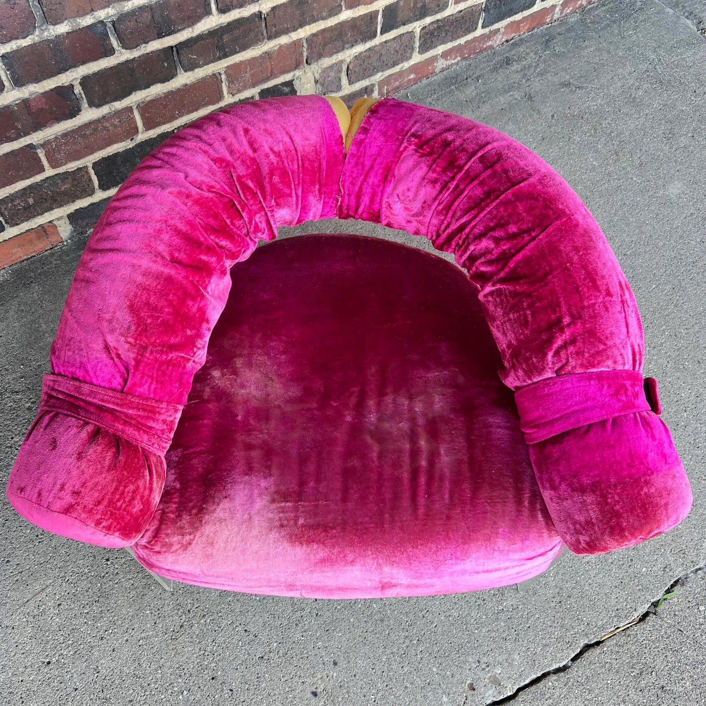 Pink Velvet Lucite Base Tub Chair Chair