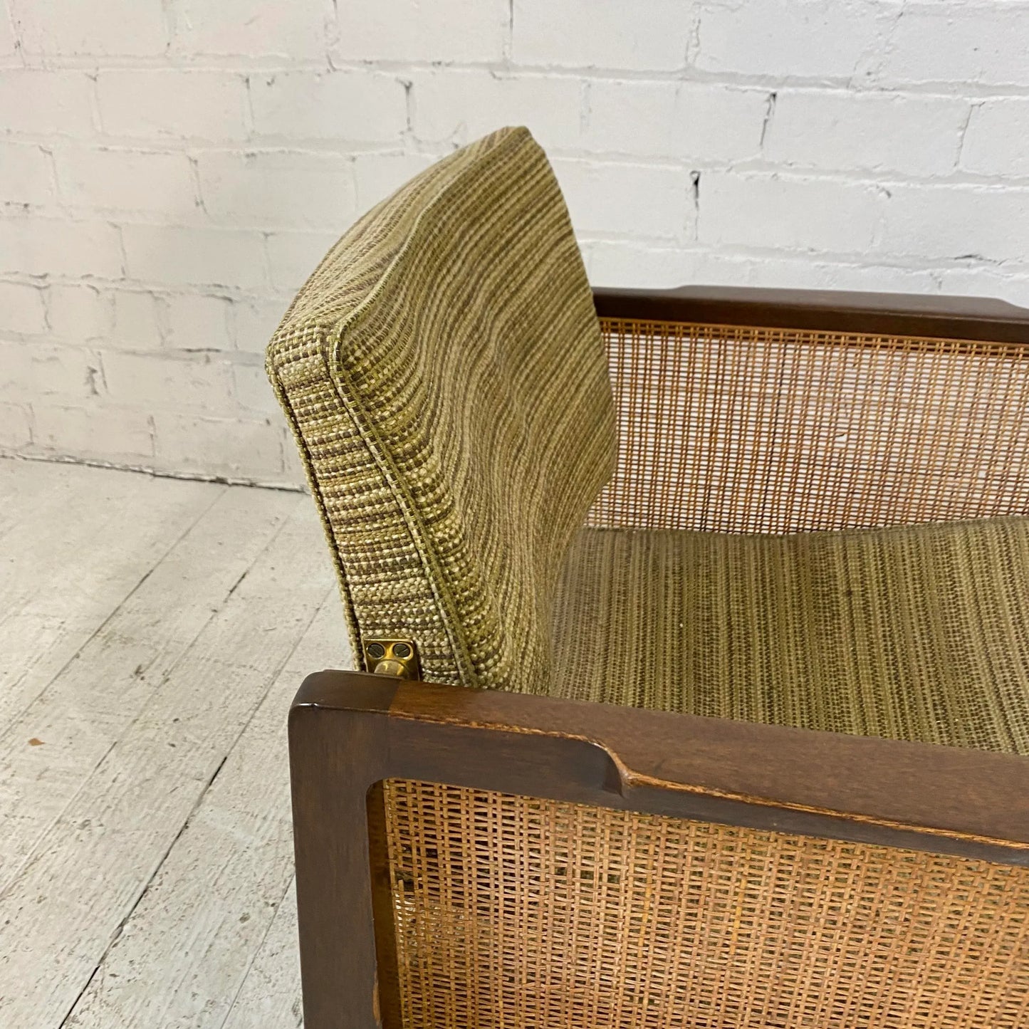 Pair of Cane Sided Lounge Chairs by Edward Wormley for Dunbar