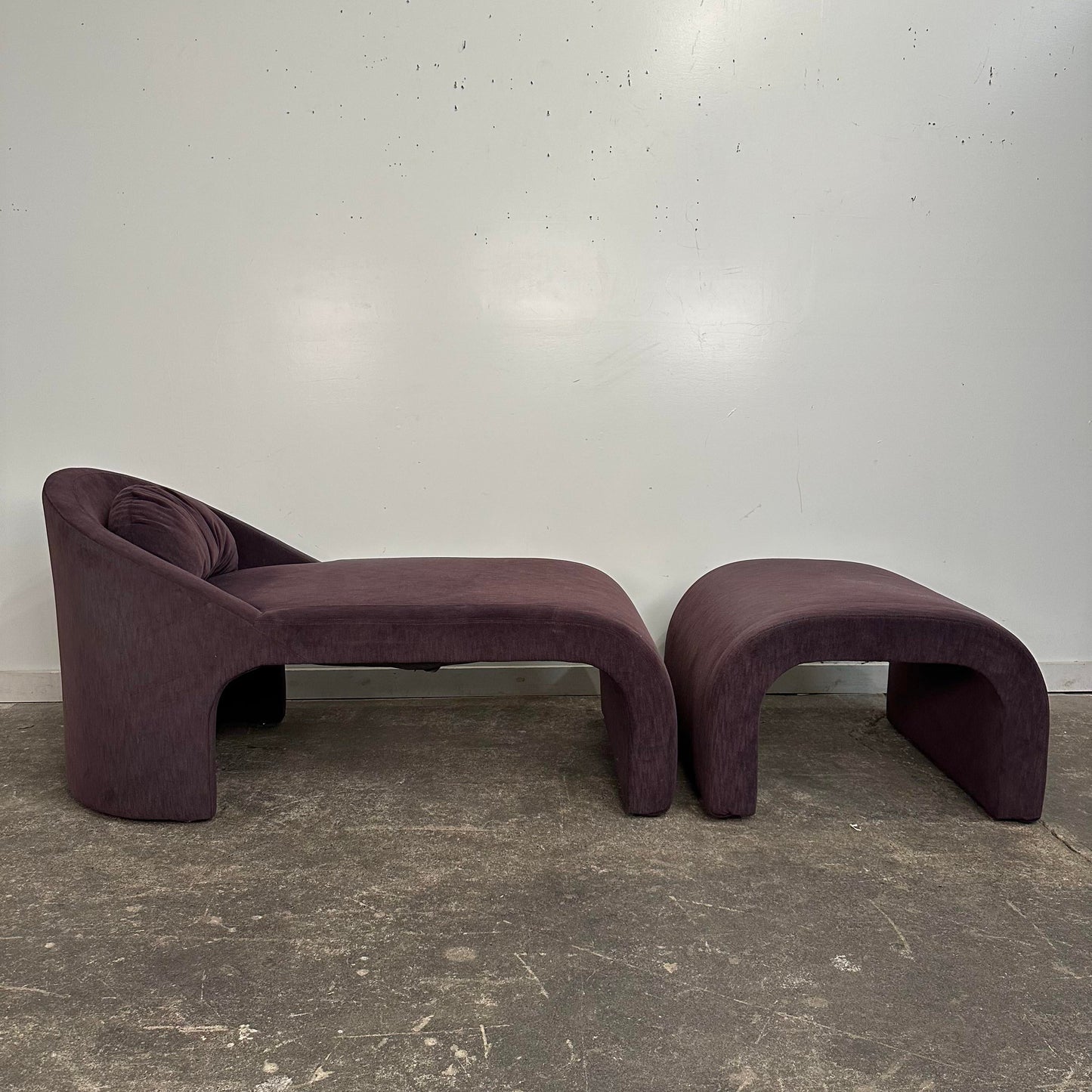 Post Modern Kagan-Style Chaise and Ottoman