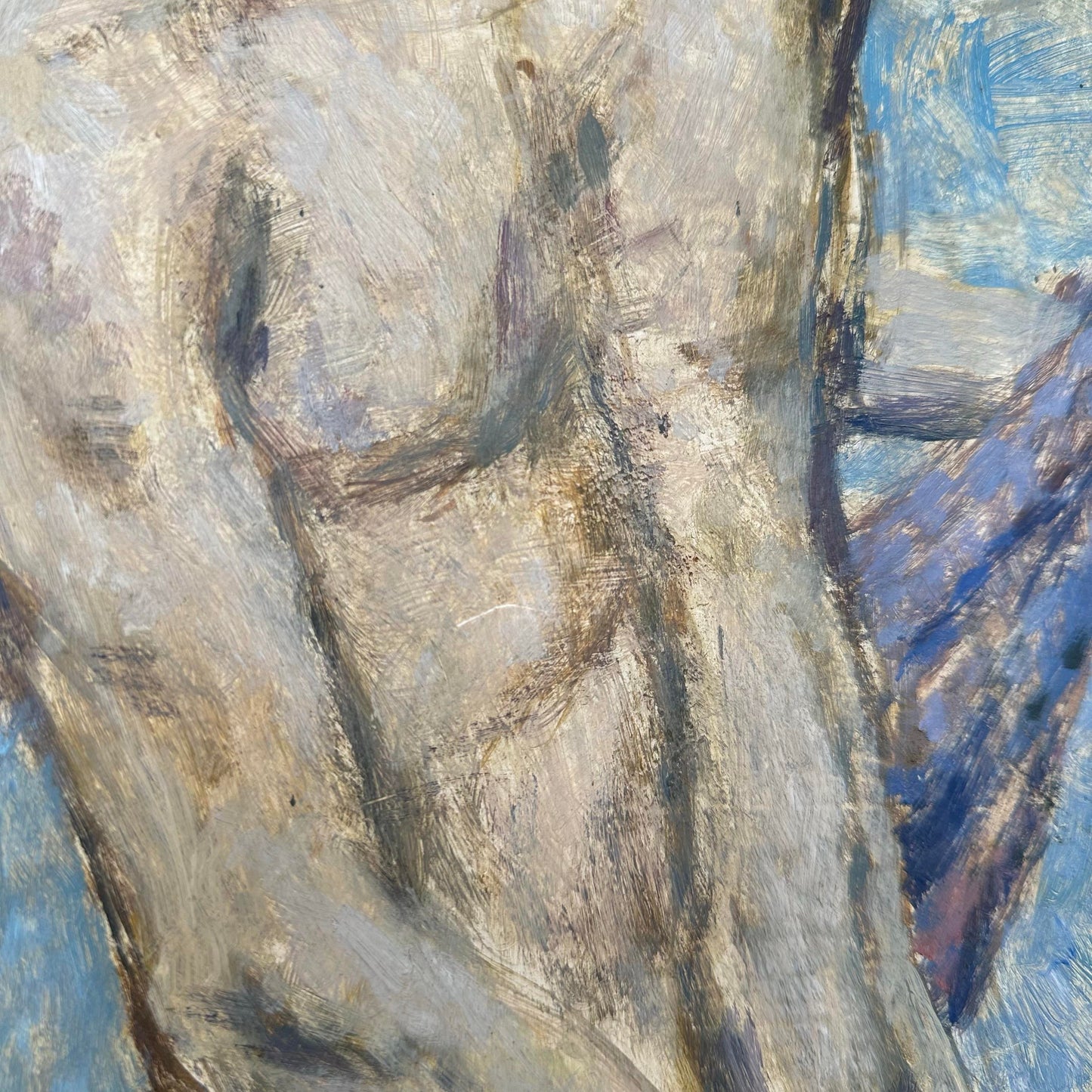 Mid-Century Modern Figure Painting by Robert C. Brisley Style of Picasso