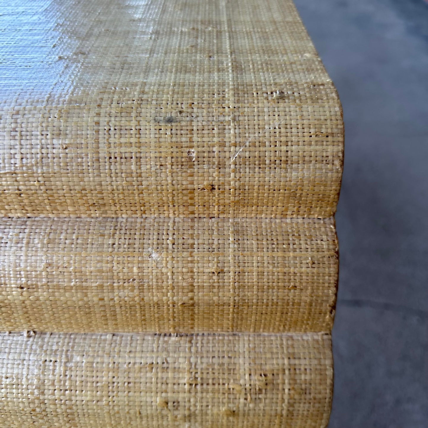 Post Modern Grass Cloth Sofa Console Table