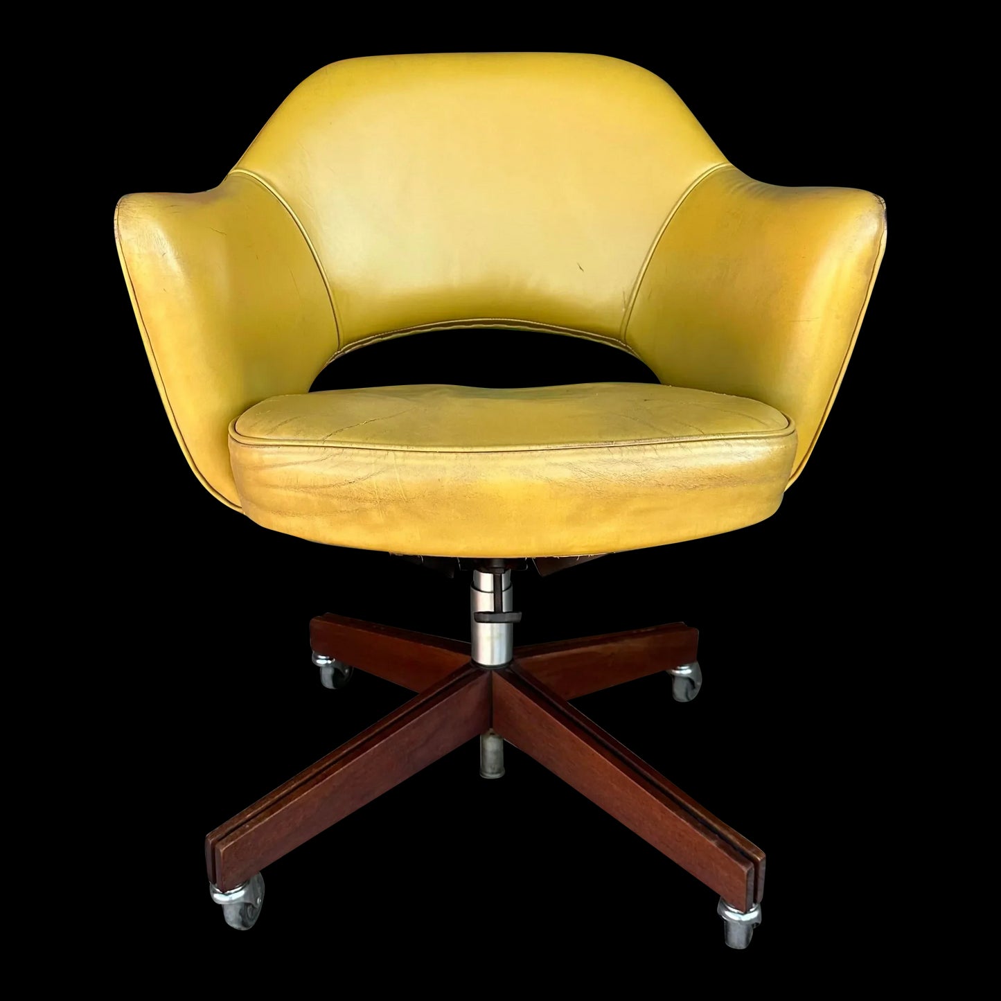 Rolling Eero Saarinen for Knoll “Executive” Office Chair With Walnut Base