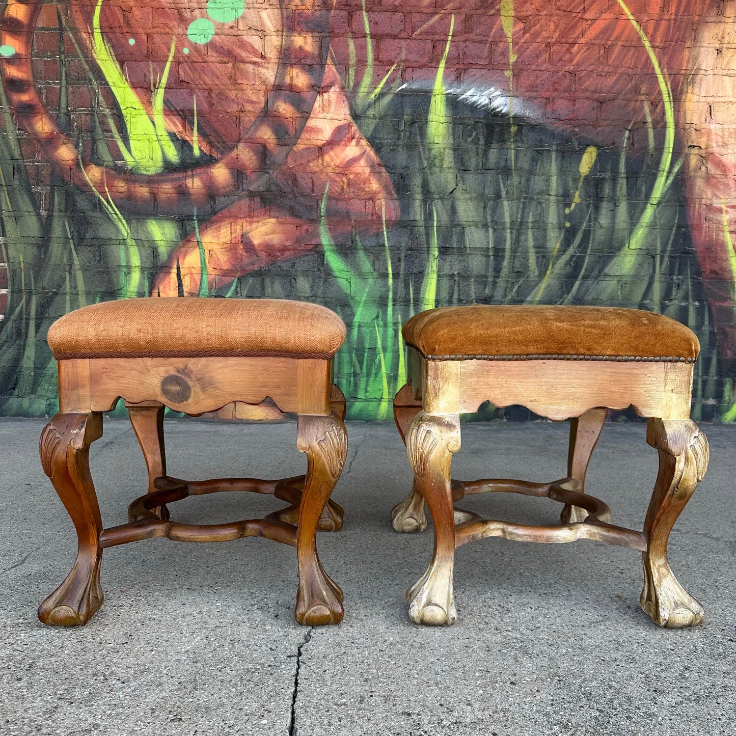 Pair of Saffried Spanish Ottomans