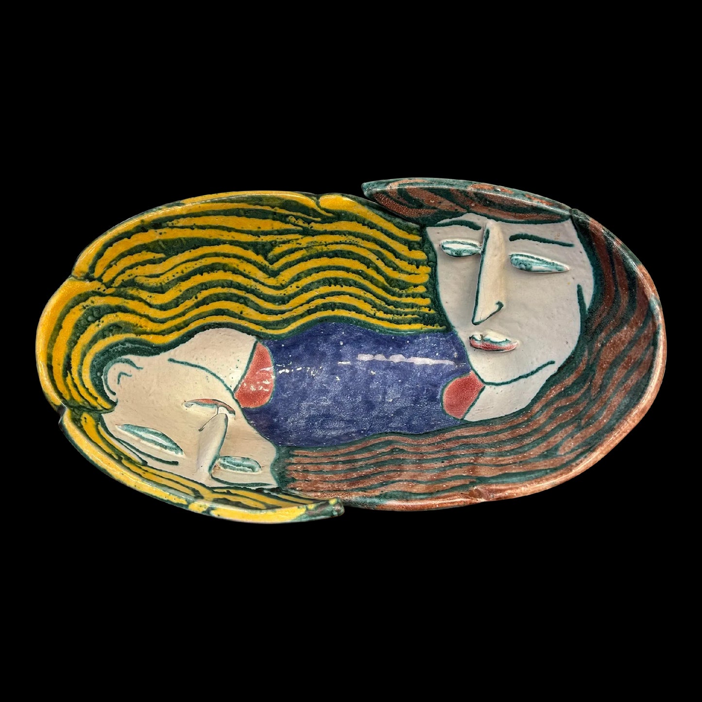 Large Ceramic Bowl Titled “Portrait Bowl” Signed by Andrea Gill