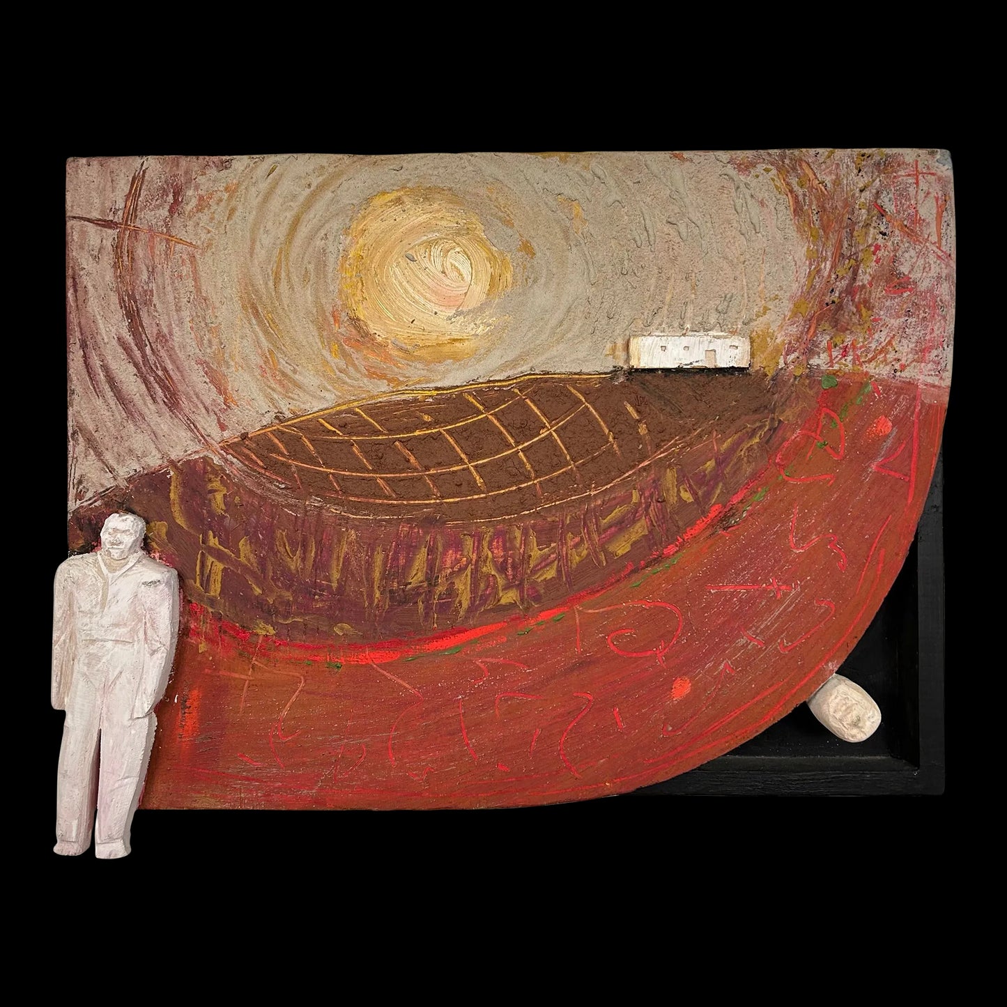 “Joe’s Doing Alright Now” J. Boomer Mixed Media Sculpture Painting 1989