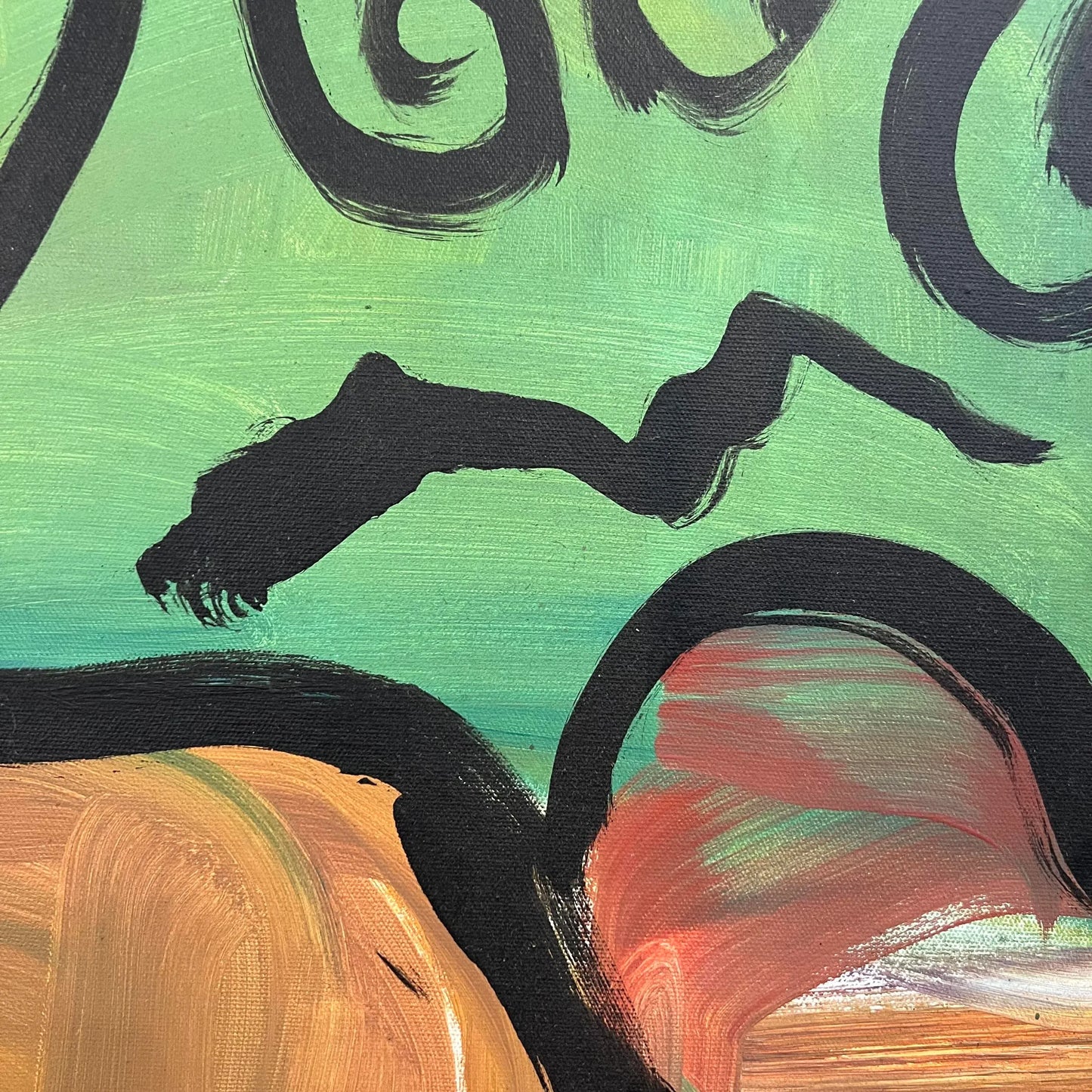 Large Abstract Portrait Acrylic Painting Mattis Feels