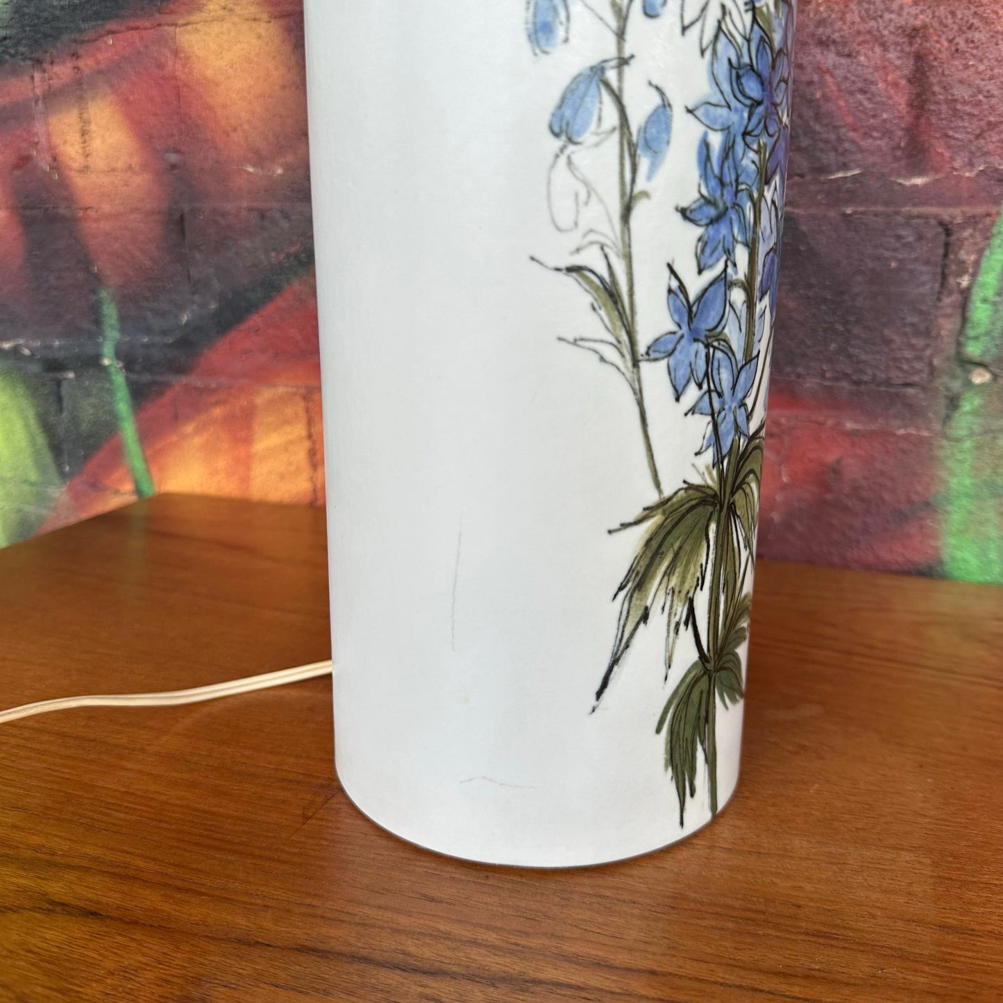 Royal Copenhagen Hand Painted Floral Table Lamp