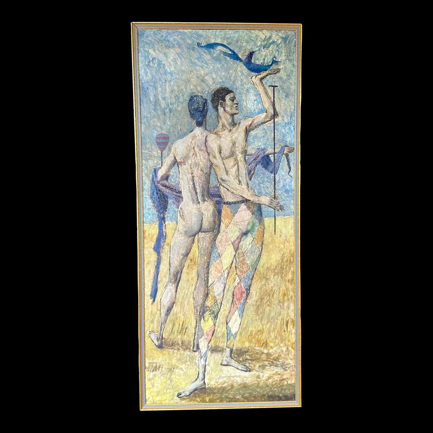 Mid-Century Modern Figure Painting by Robert C. Brisley Style of Picasso