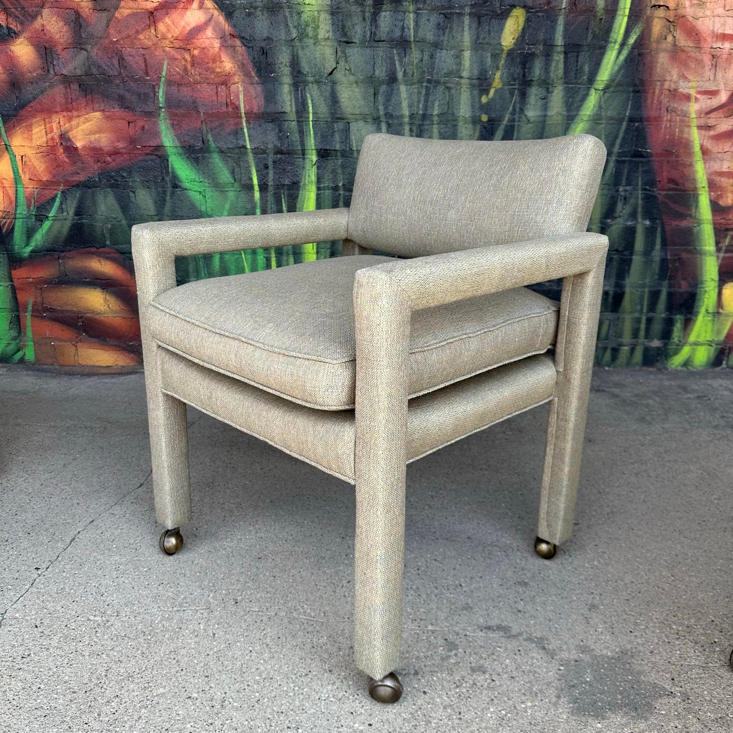 Milo Baughman for Thayer Coggin Set of 4 Chairs on Casters