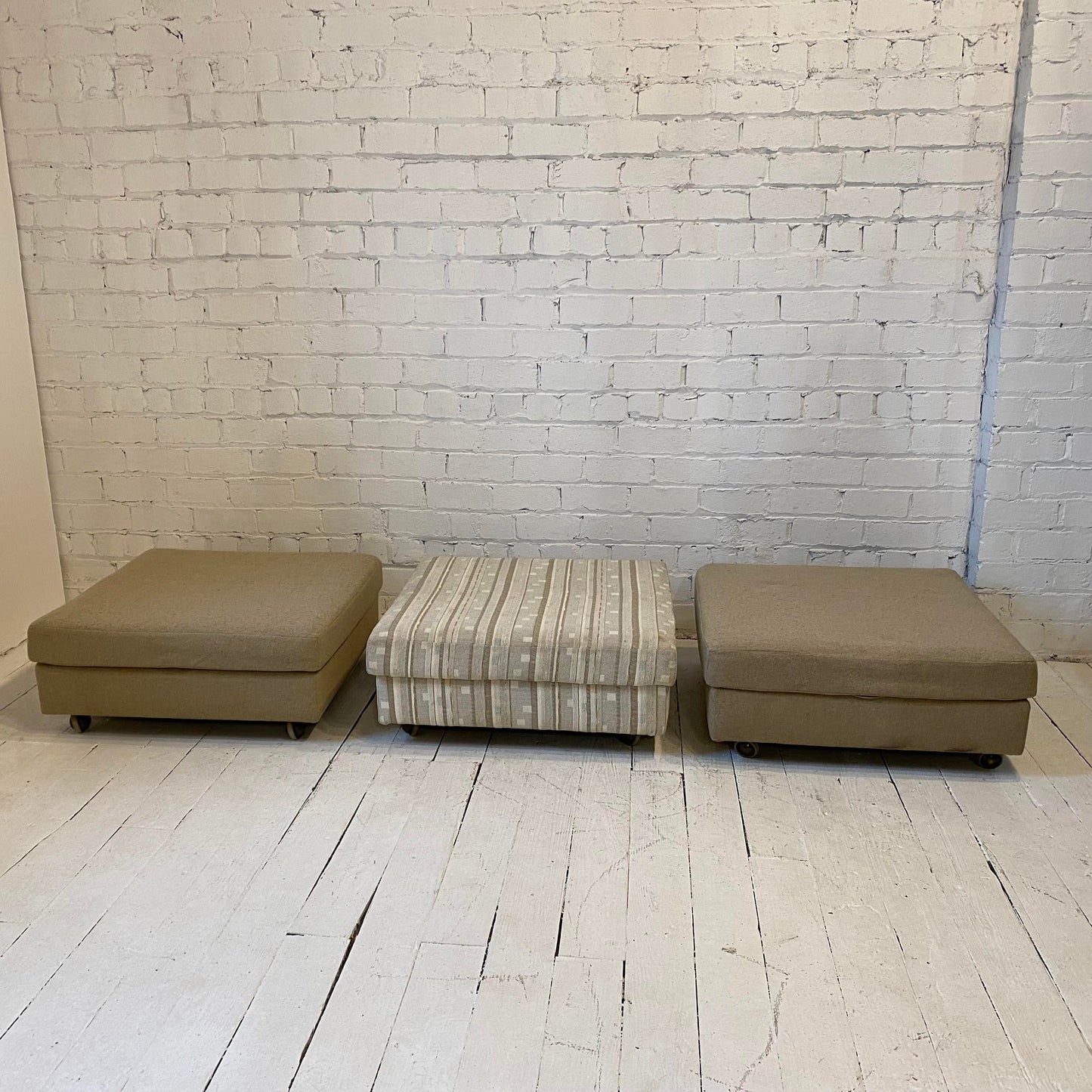 Milo Baughman for Thayer Coggin Storage Ottoman on Castors - 3 Pieces