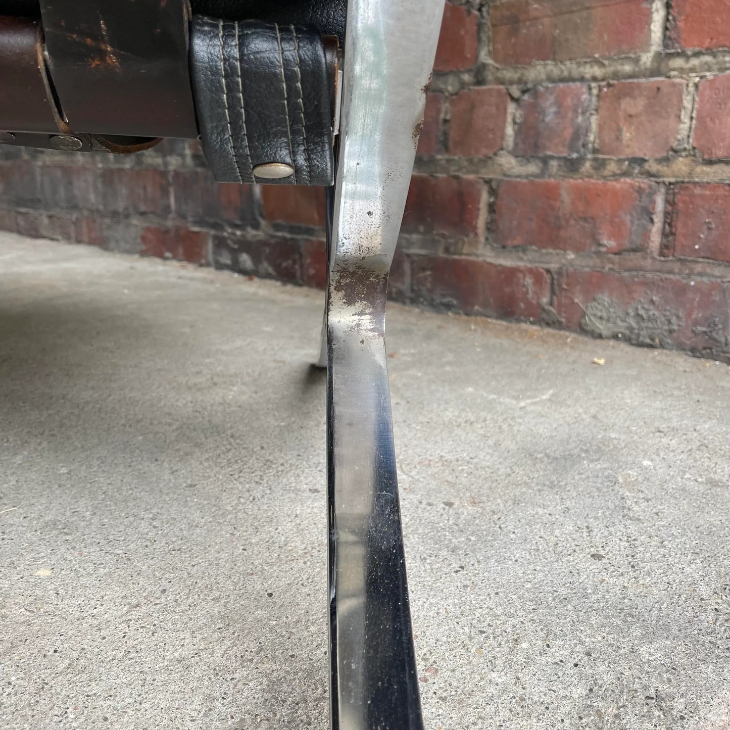 Charlton Chair Company Quality Made Barcelona Leather Chair Chrome