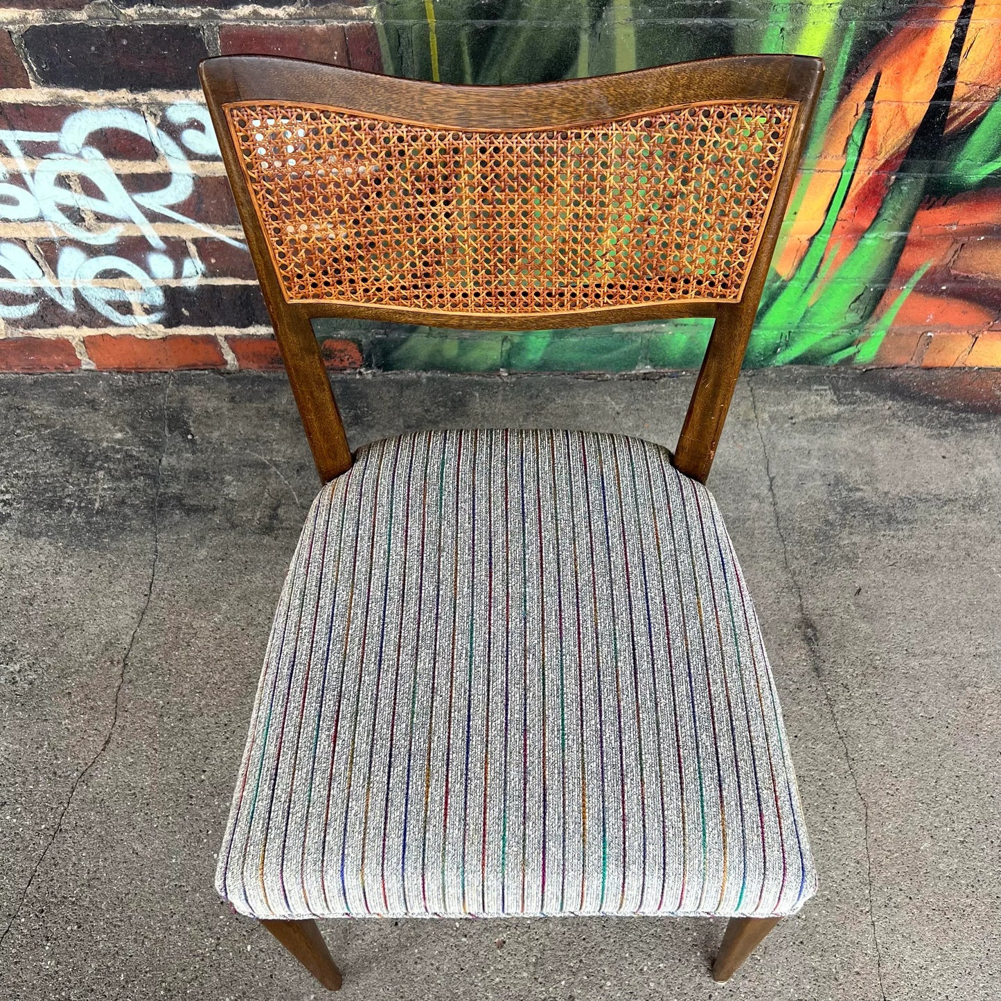 Set of 6 Harvey Probber Caned Back Dining Chairs