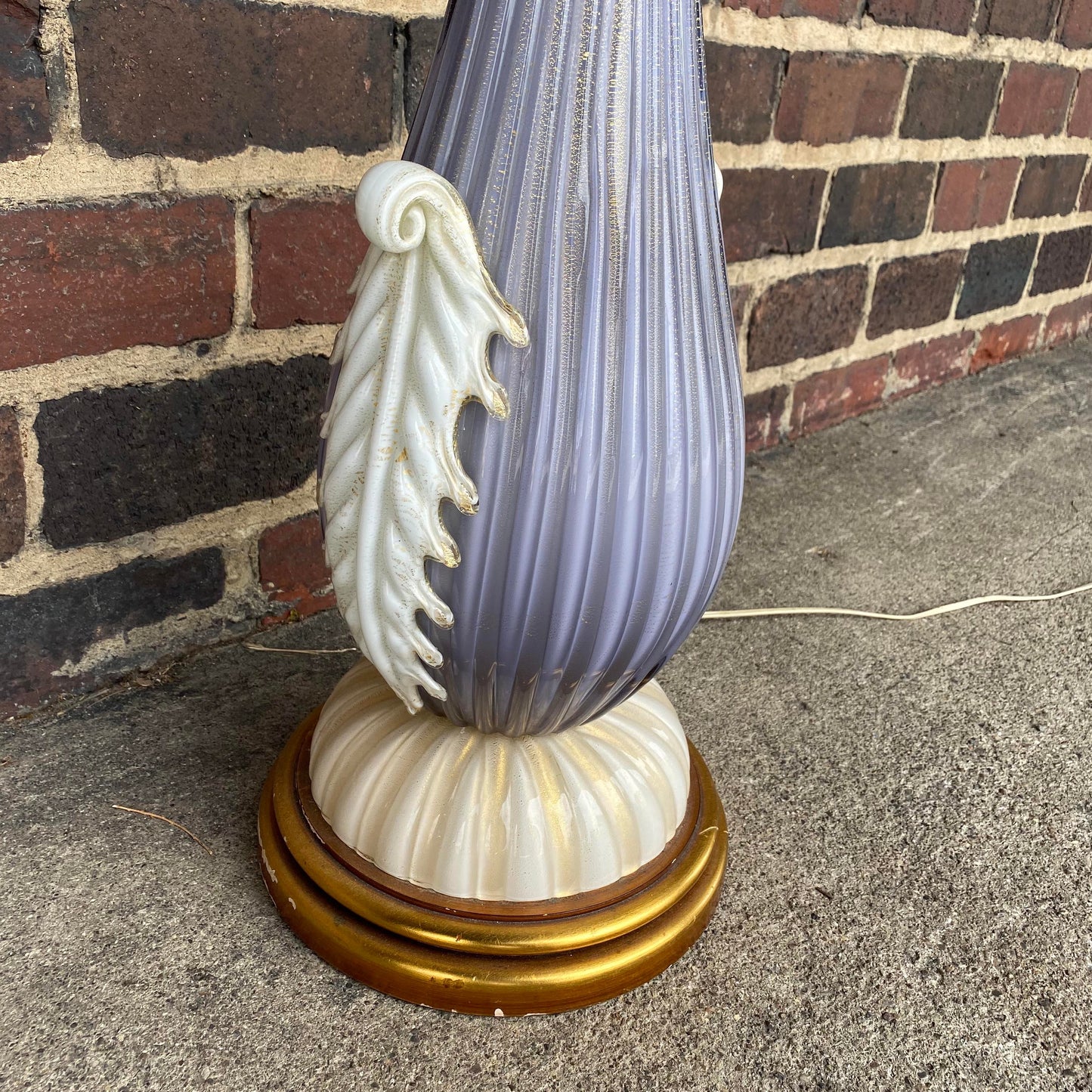 Mid-Century Modern Purple Murano Glass Table Lamp