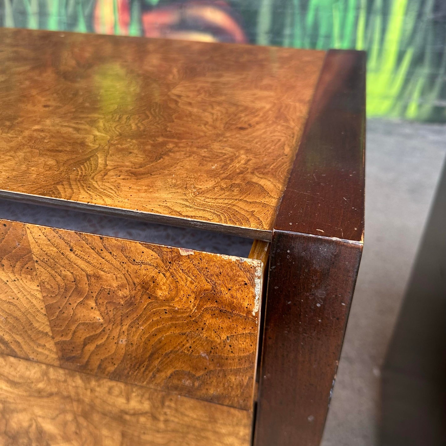 Pair of Century Furniture Burl Wood Nightstands End Tables