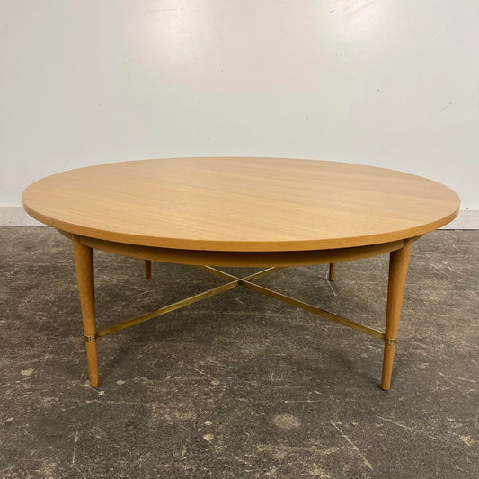 Paul McCobb for Calvin Refinished Coffee Table With Brass Stretchers