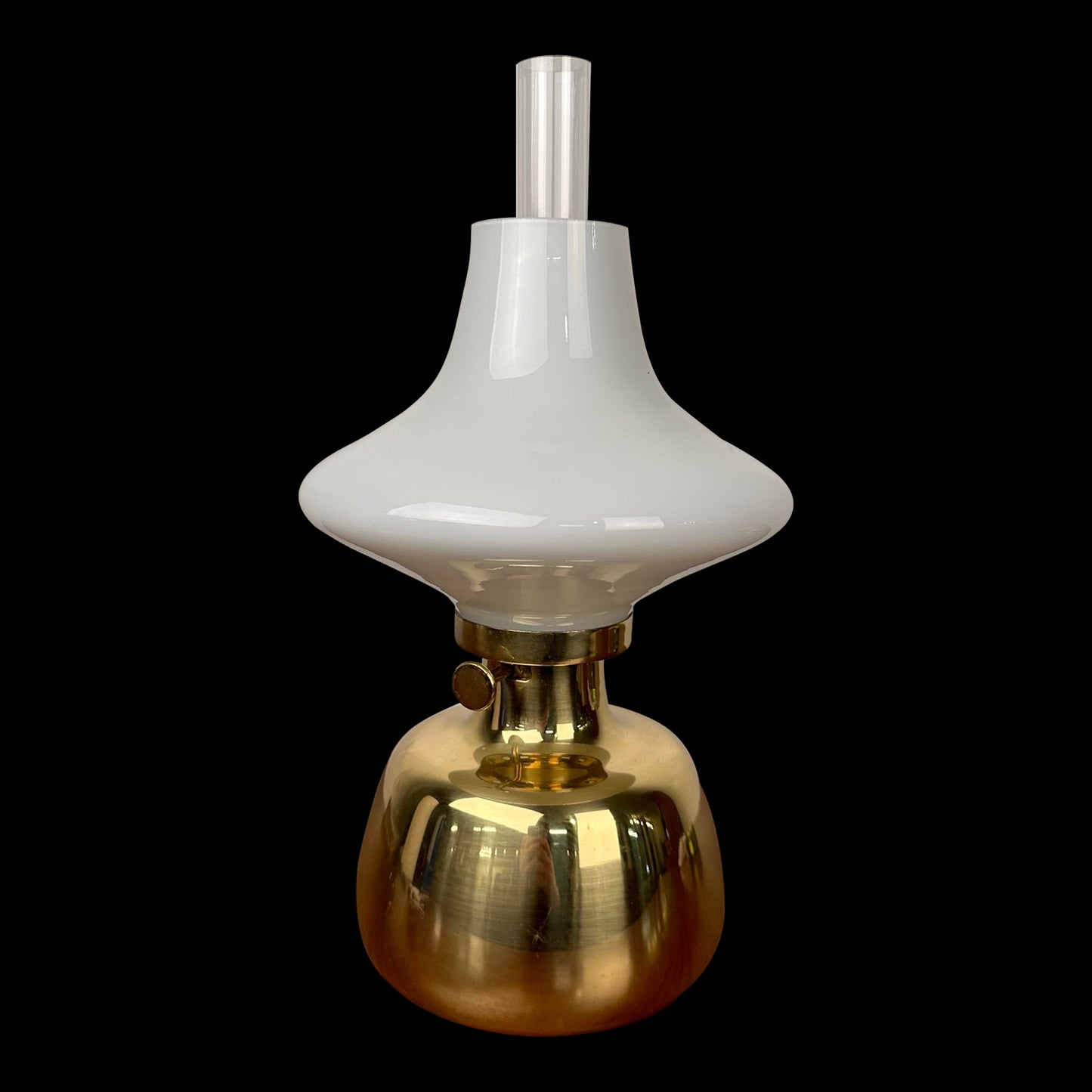 Drastic New Danish Louis Poulsen & Co. Petronella Oil Lamp by Henning Koppel Glass and Brass