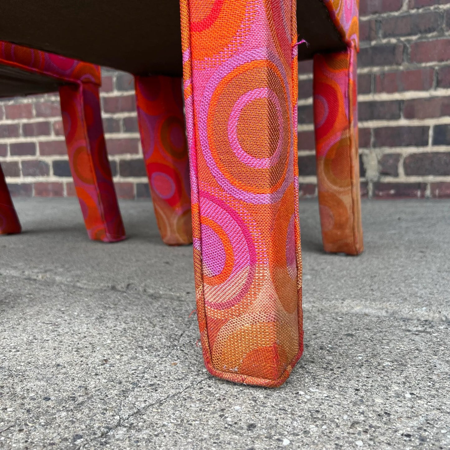 Pair of Tall Back Parsons Chairs Midcentury Fabric