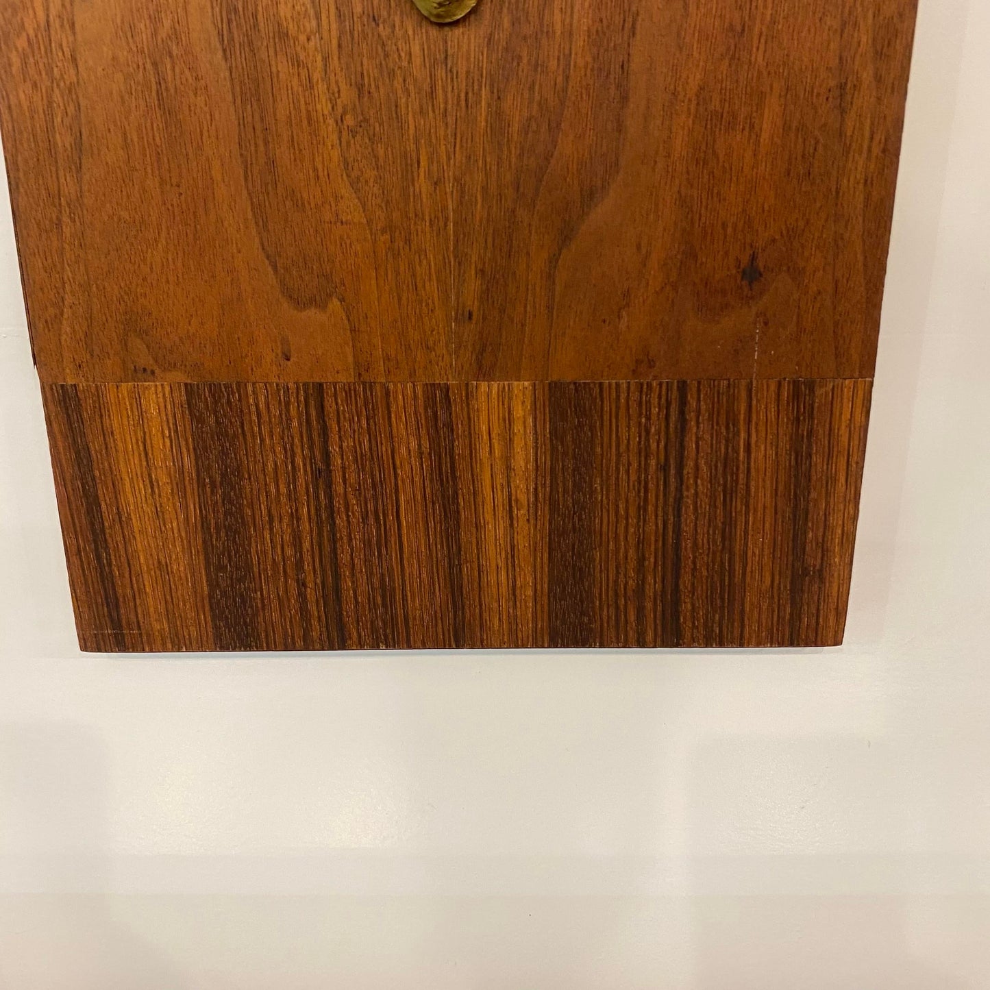 Vintage Ceramic Wall Art of Woman on Walnut and Rosewood Board Mid Century Style of Harris Strong
