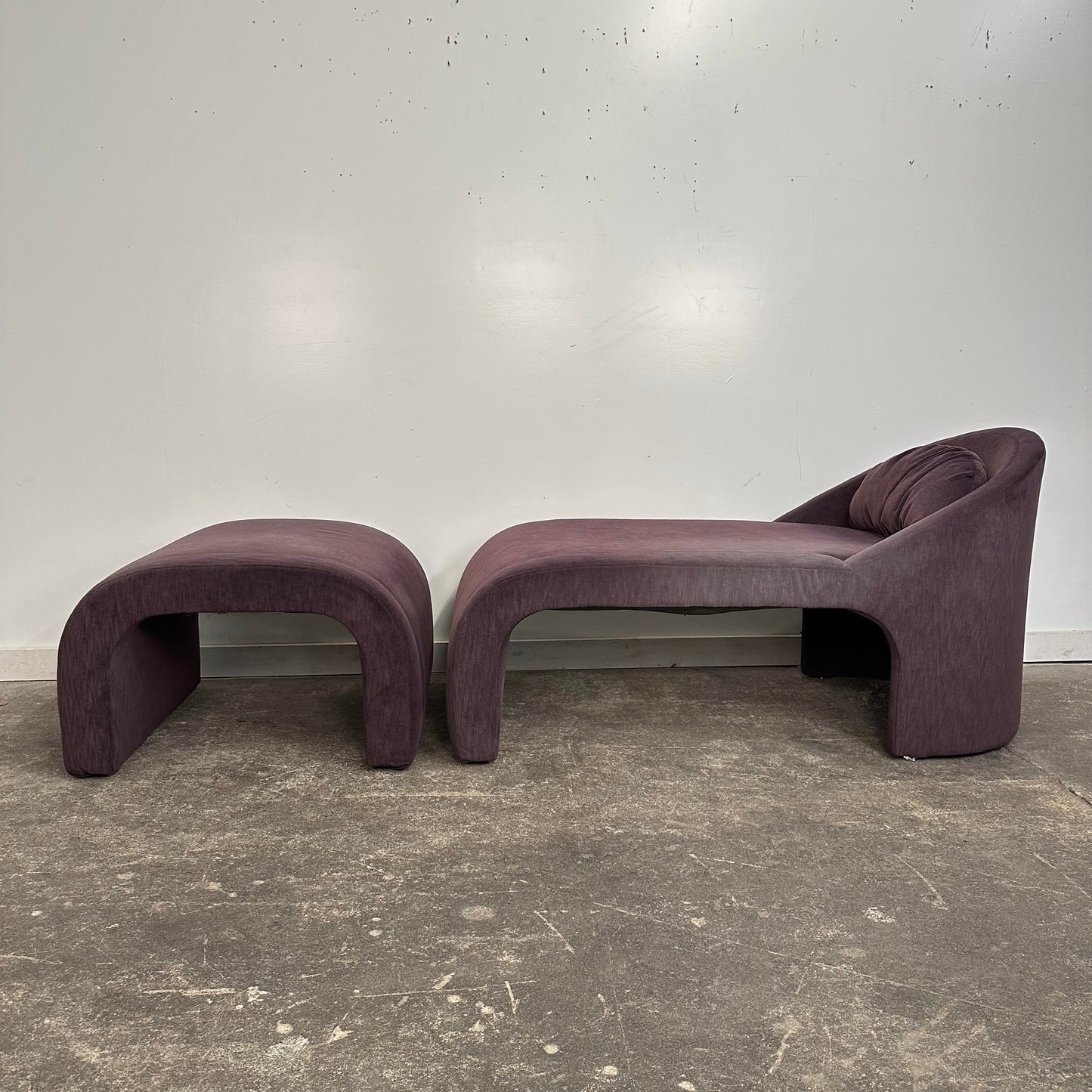 Post Modern Kagan-Style Chaise and Ottoman