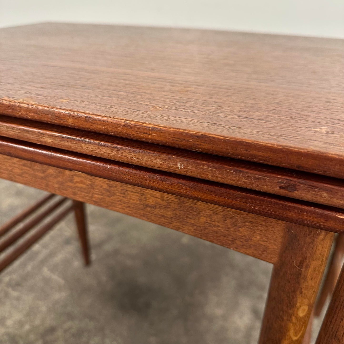 Mid Century Modern Teak Dux Nesting Table Made in Sweden