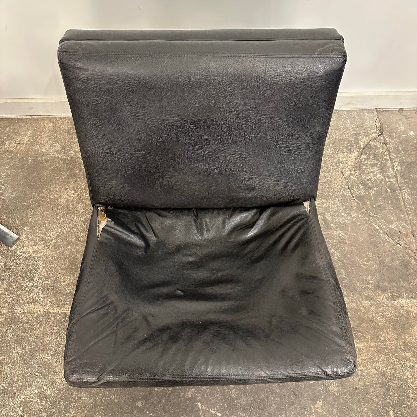 Pair of Chrome and Vinyl Cantilever Lounge Chairs