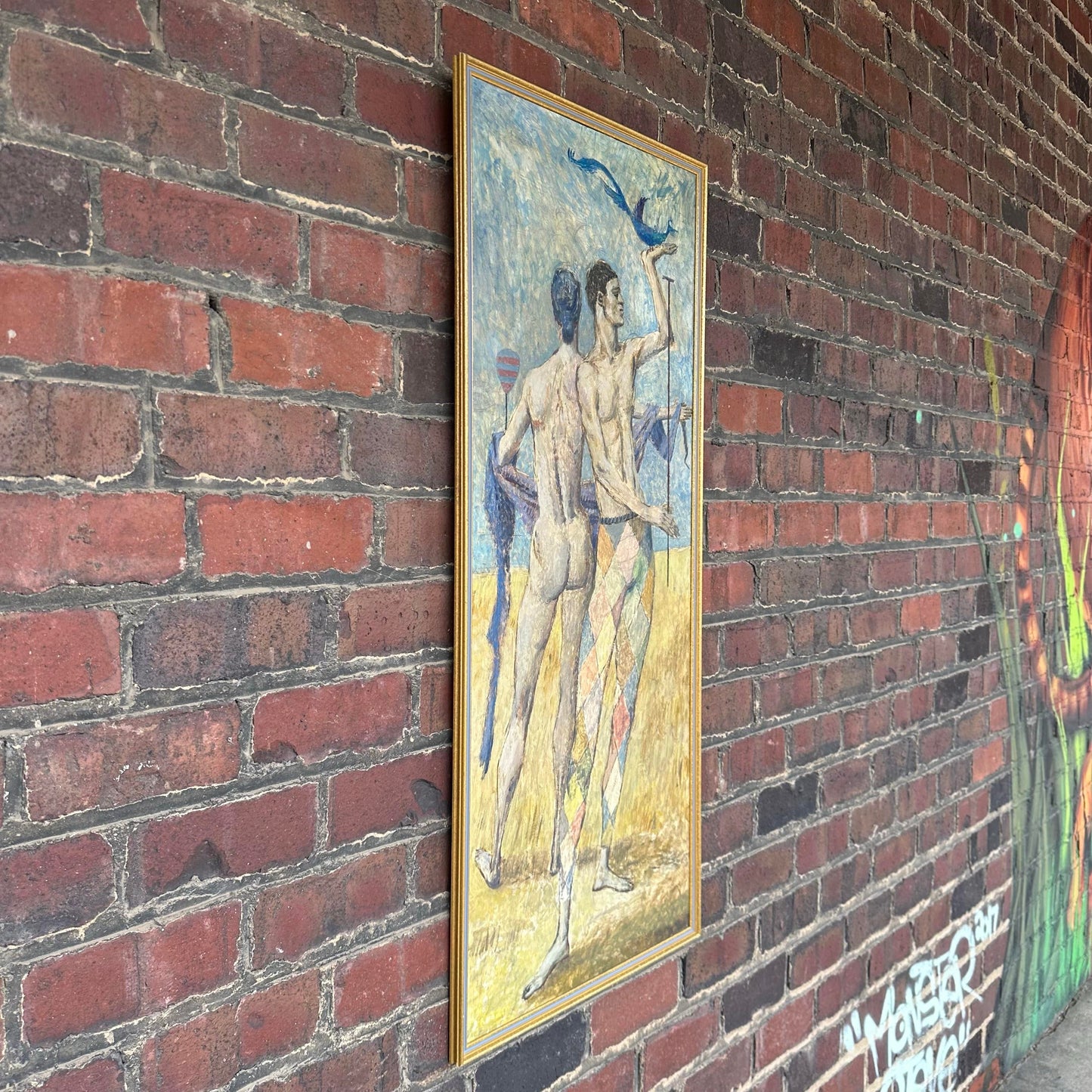 Mid-Century Modern Figure Painting by Robert C. Brisley Style of Picasso