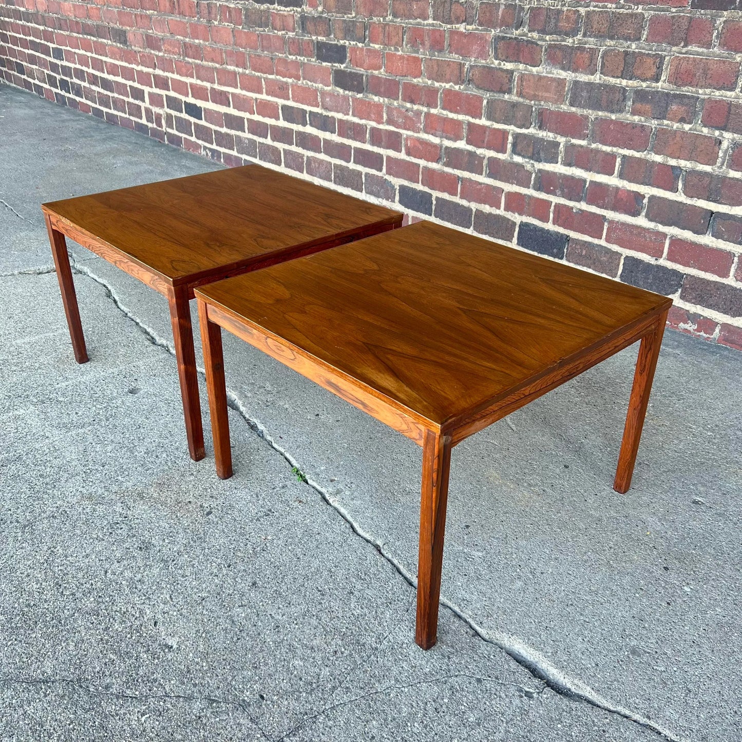 Pair of Haug Snekkeri A/S Rosewood Side Tables for Bruksbo