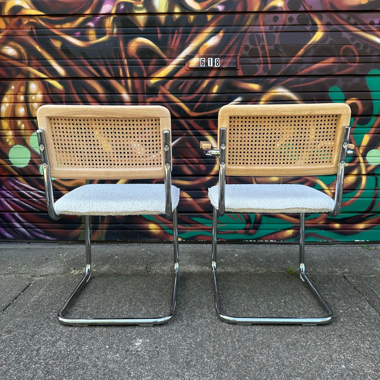 Set of 6 Marcel Breuer Cesca Style Dining Chairs