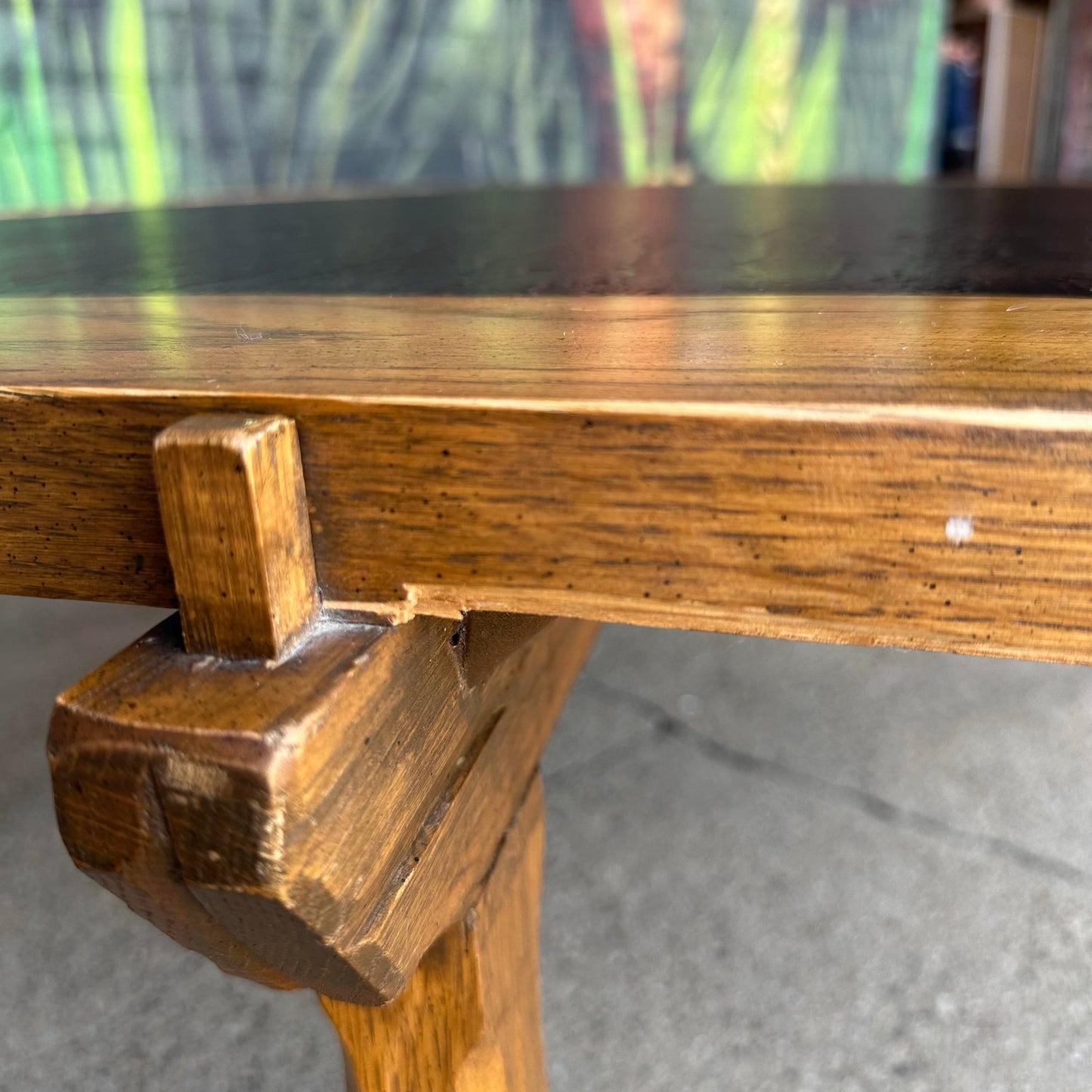 Ranch Oak Hexagonal Faux Slate Coffee Table