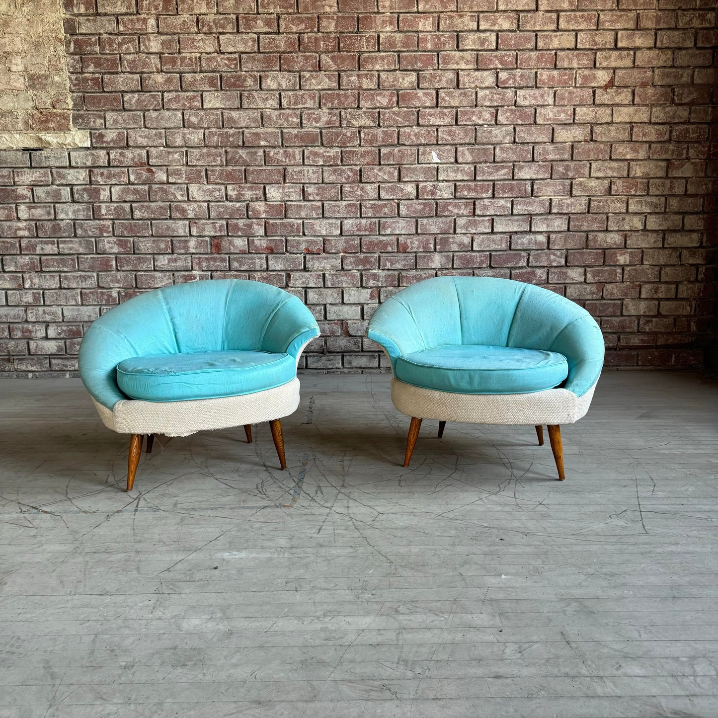 Pair of Asymmetrical Shell Chairs