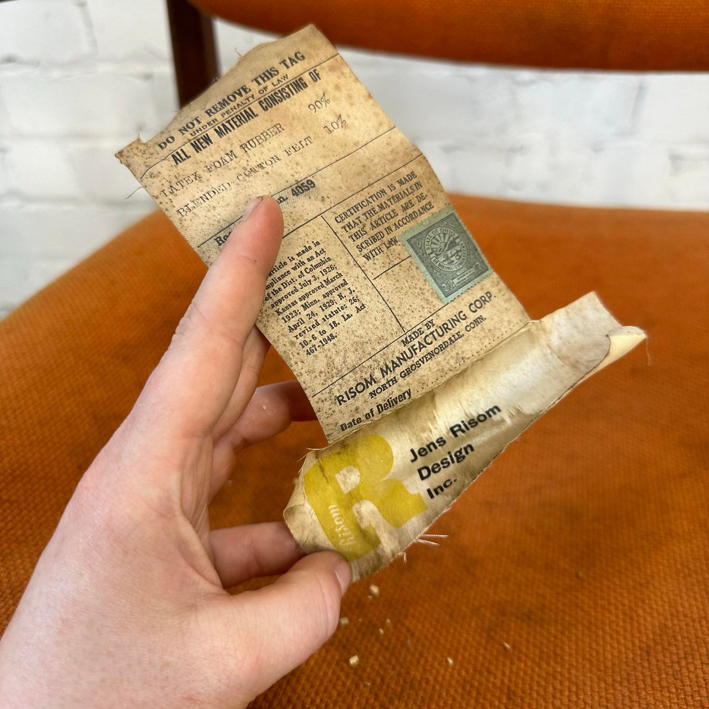 Pair of Jens Risom Walnut Arm Chairs