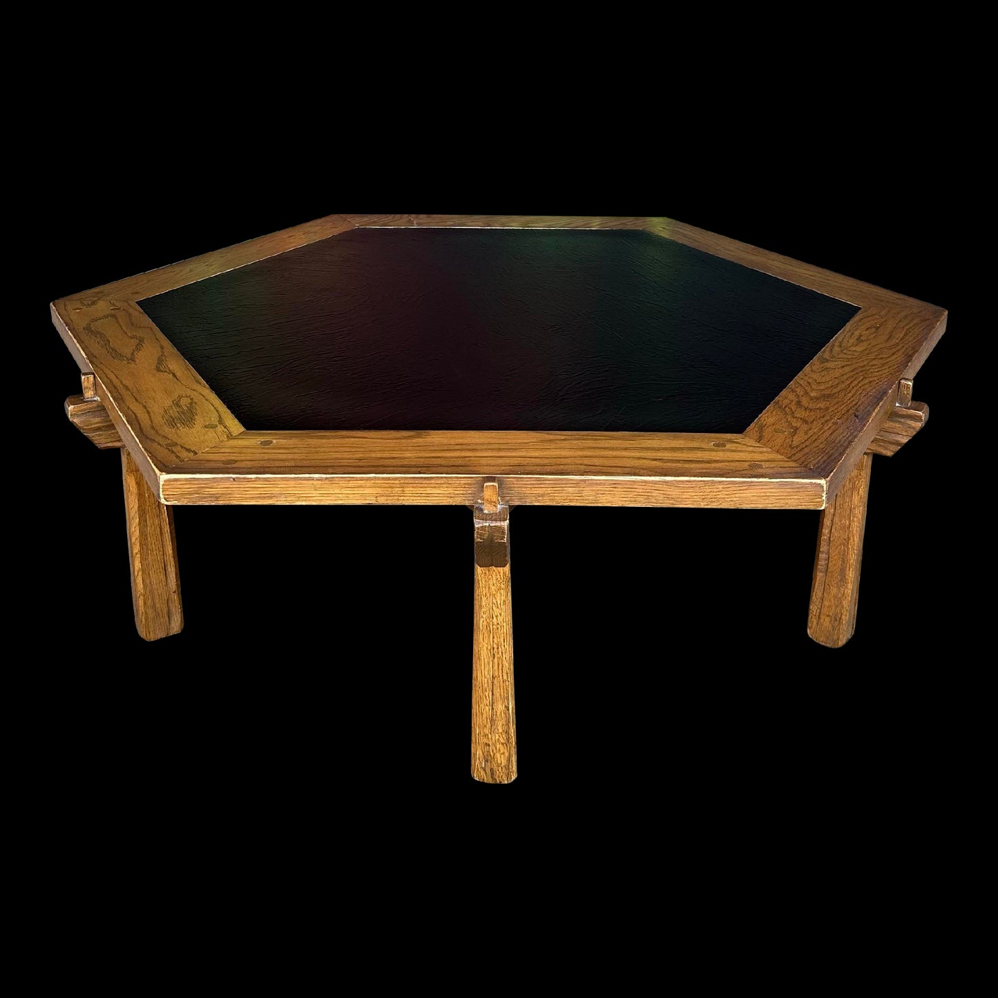 Ranch Oak Hexagonal Faux Slate Coffee Table