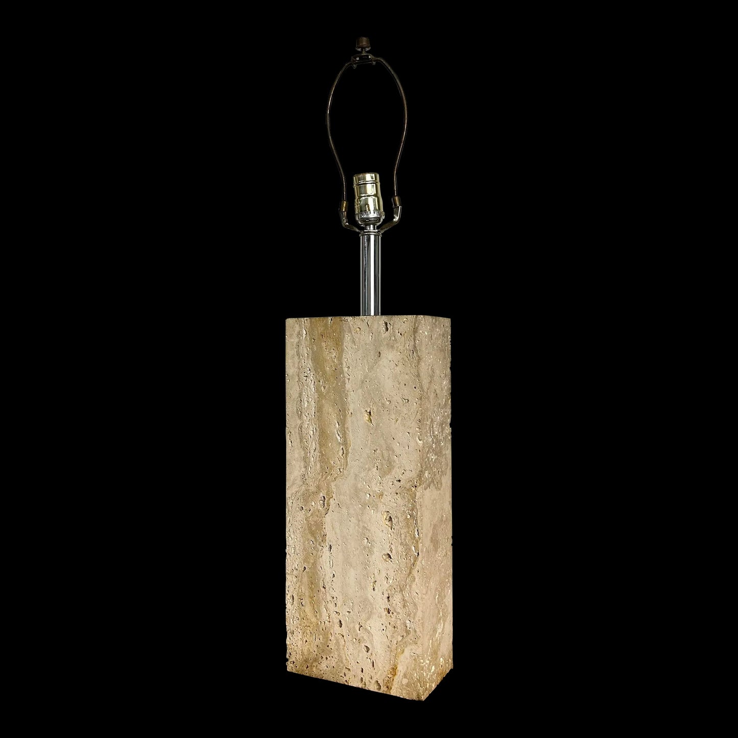 Robsjohn Gibbings Style Travertine Marble Table Lamp