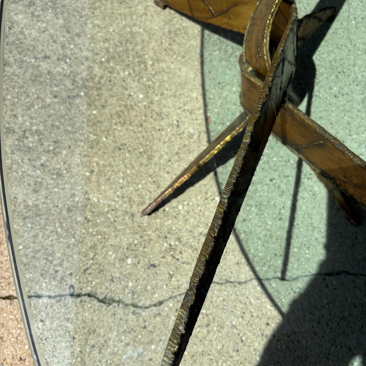 Mid Century Modern Silas Seandel Style Brutalist Torch Cut Cocktail Coffee Table