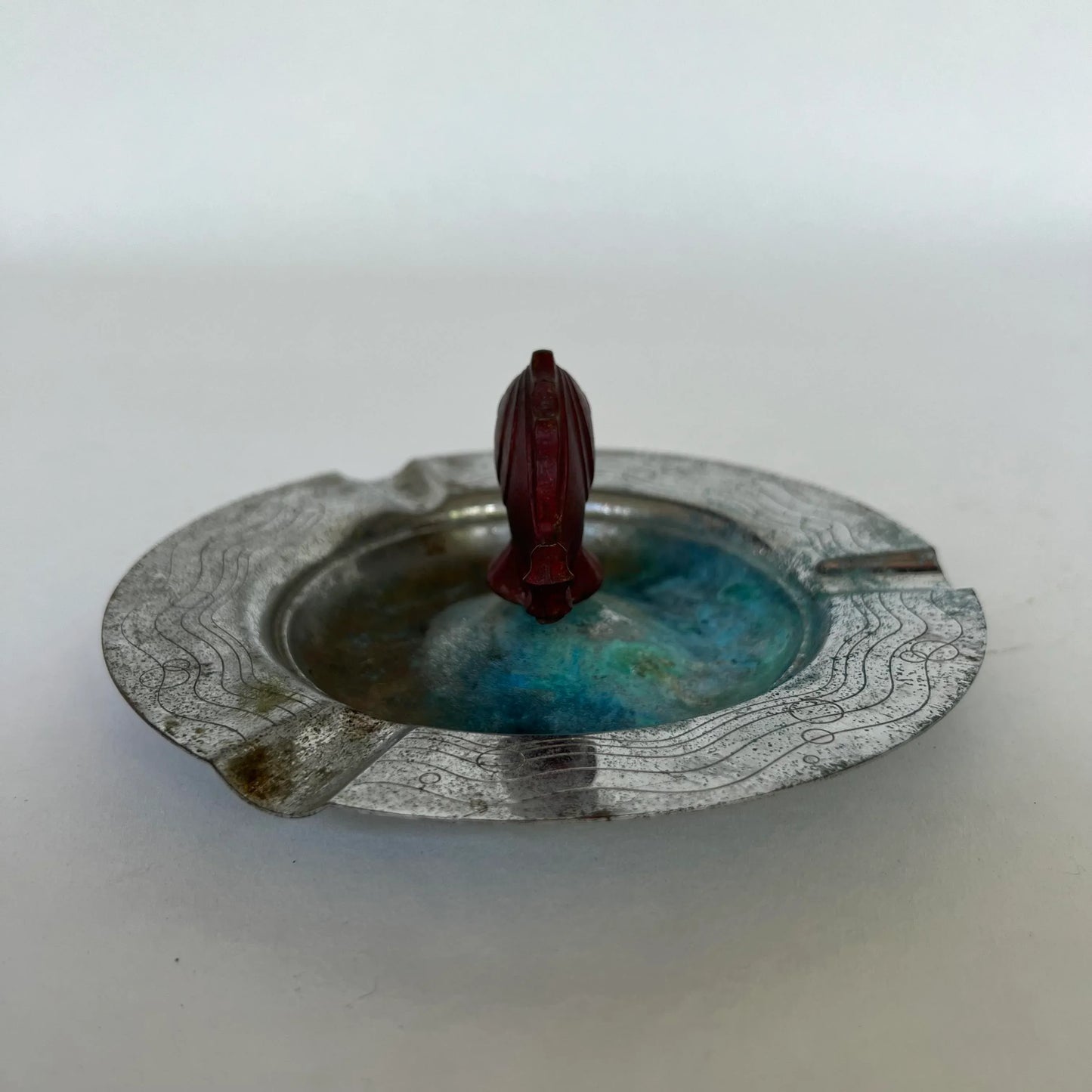 Vintage Chase Co. Chrome Fish Ashtray Ash Tray Art Deco