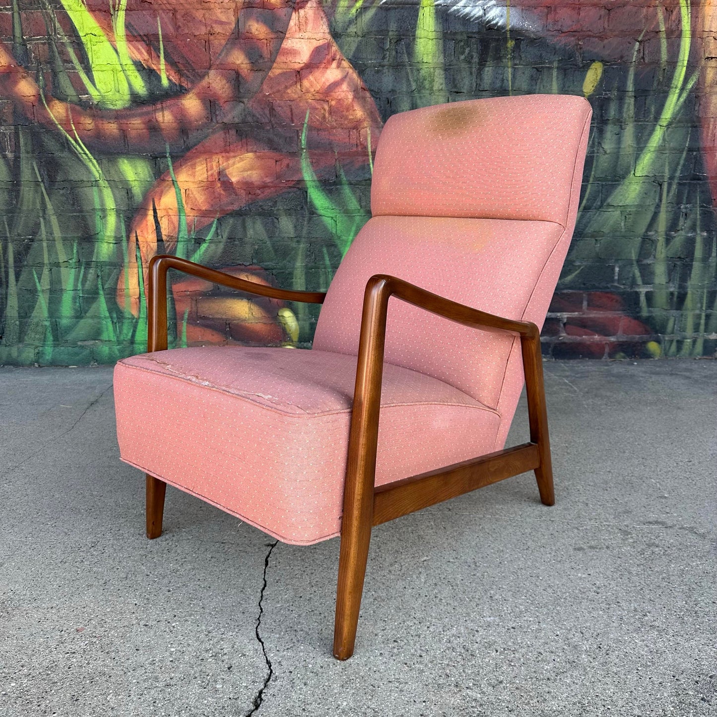 Folke Ohlsson for Dux Duxello Mid-Century Modern Walnut Lounge Chair With Ottoman